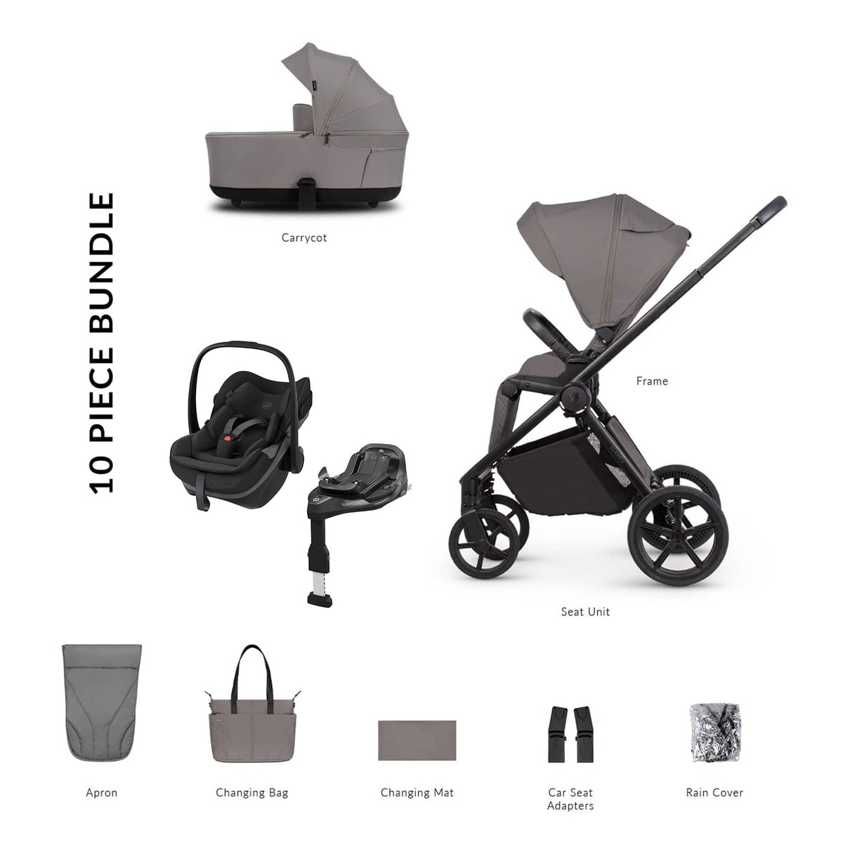 Venicci Claro 2 Maxi-Cosi Luxury Bundle in Fog Travel Systems 22788-FOG-3