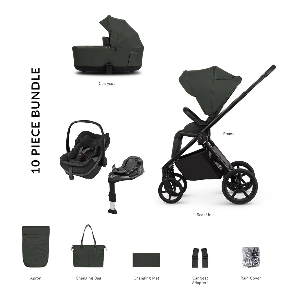 Venicci Claro 2 Maxi-Cosi Luxury Bundle in Forest Travel Systems 22788-FOR-3