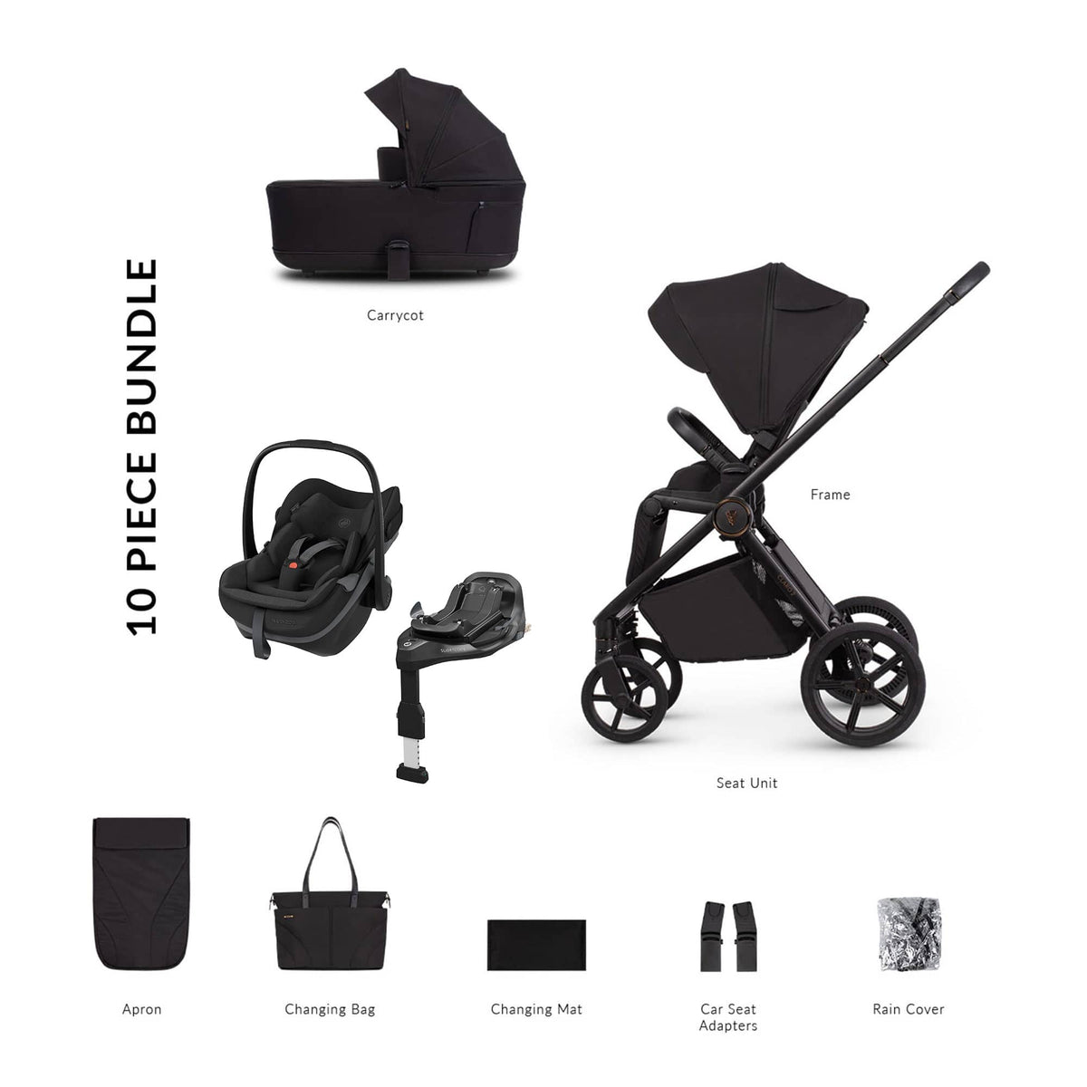 Venicci Claro 2 Maxi-Cosi Luxury Bundle in Noir Travel Systems 22788-NOI-3