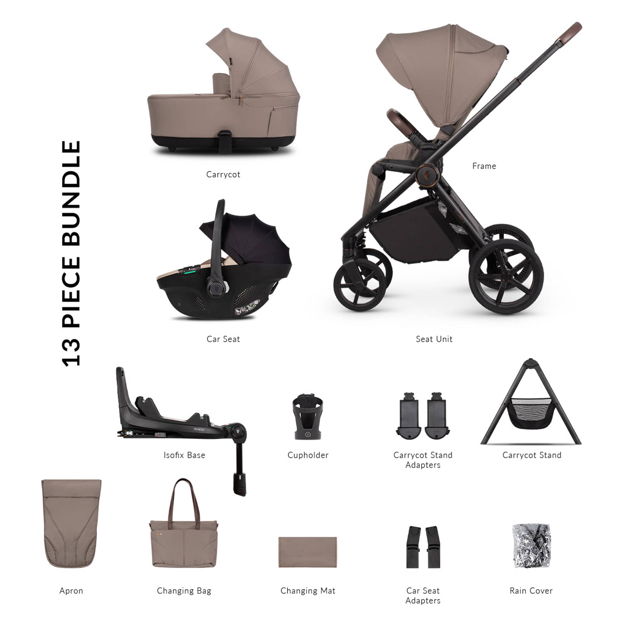 Venicci Claro 2 Ultimate Bundle in Almond Travel Systems 2001420509 5905261337030
