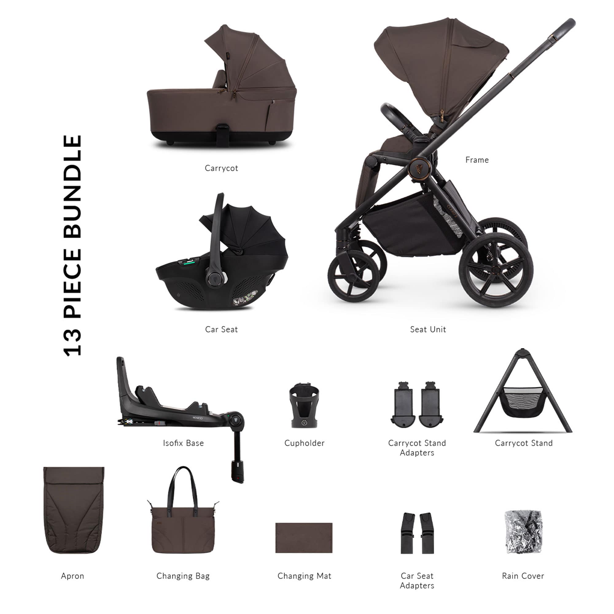 Venicci Claro 2 Ultimate Bundle in Chocolate Travel Systems 2001410510 5905261337054