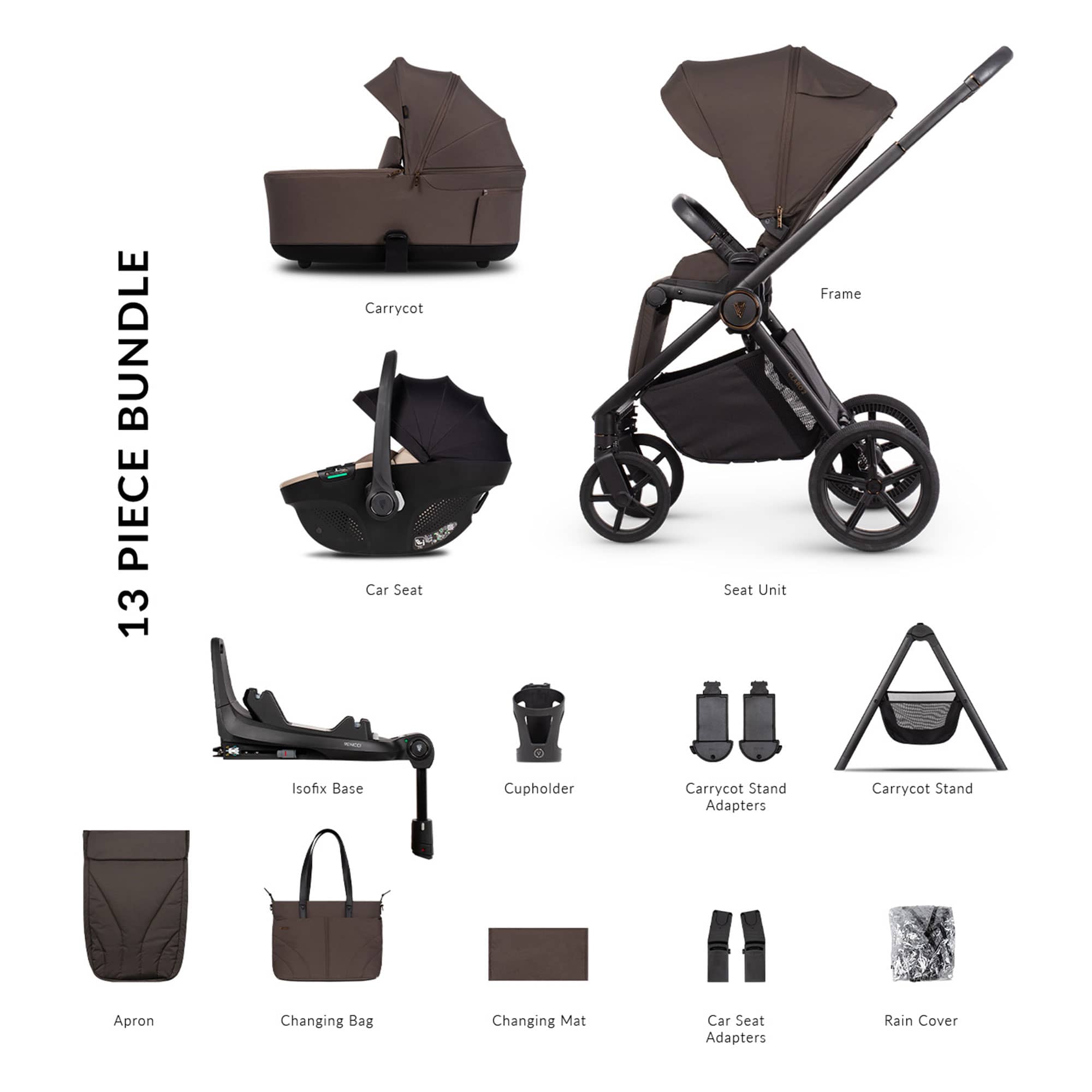 Venicci Claro 2 Ultimate Bundle in Chocolate Travel Systems 2001420510 5905261337061