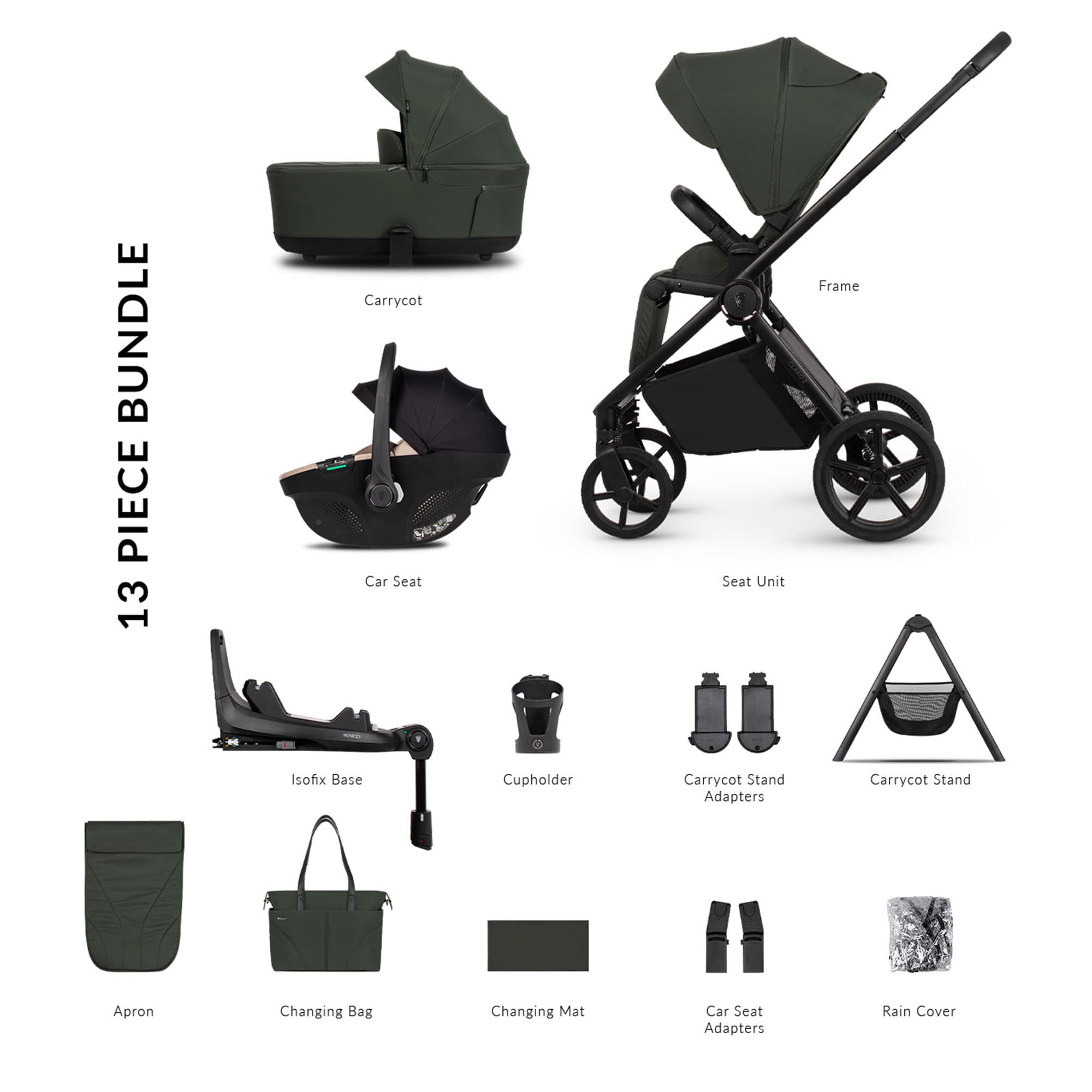 Venicci Claro 2 Ultimate Bundle in Forest Travel Systems 2001420513 5905261337092