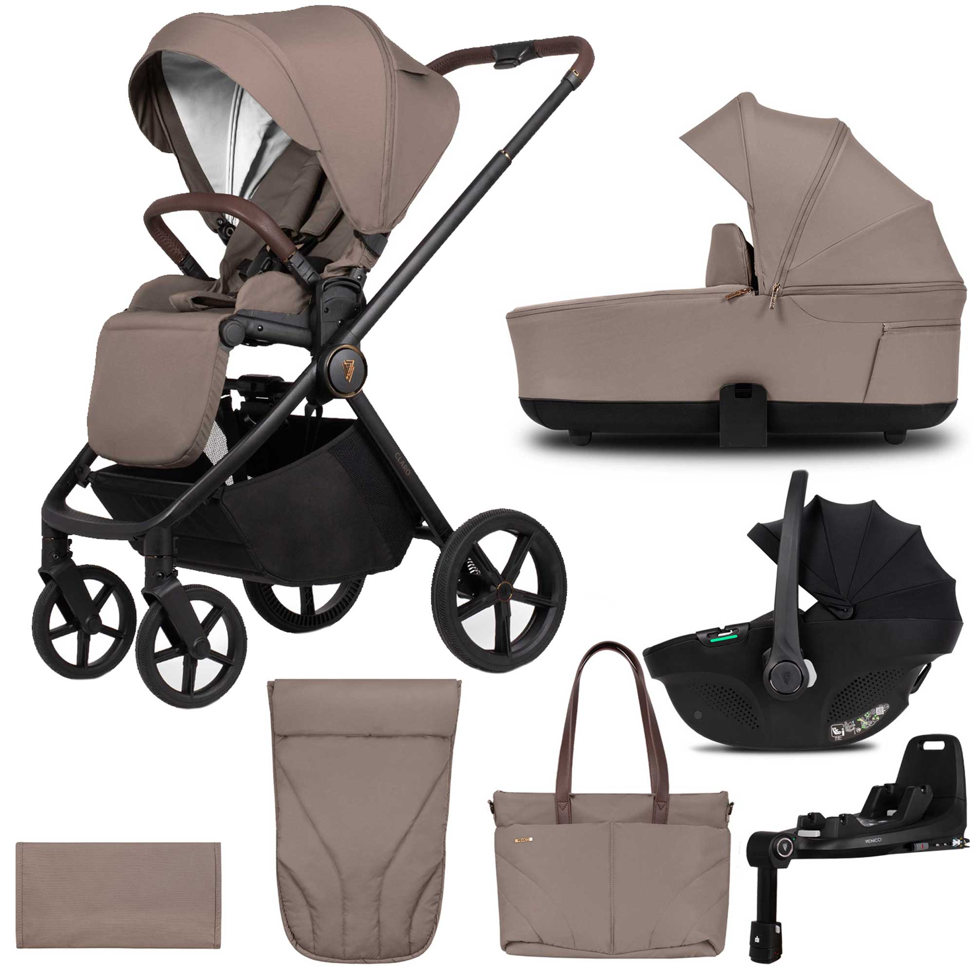 Venicci Claro in Travel System in Almond