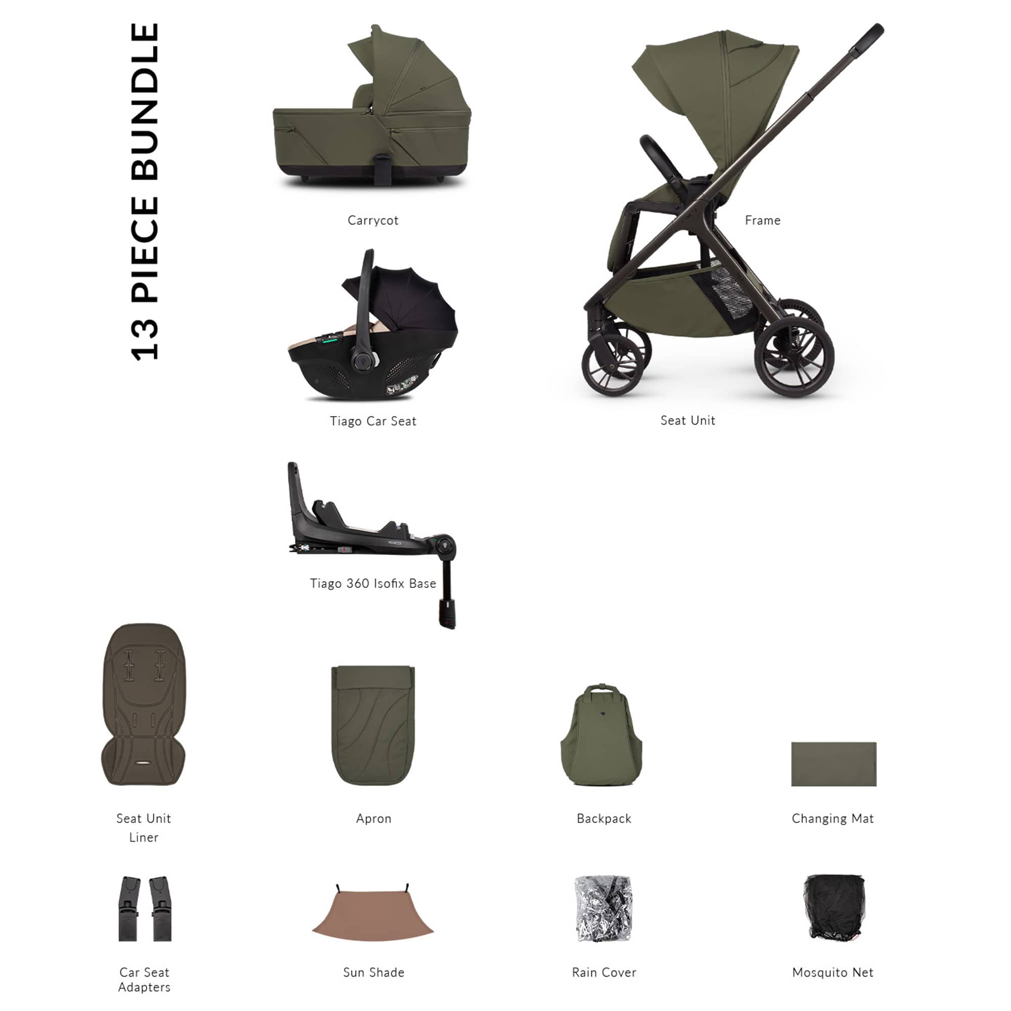 Venicci Tila Luxury Bundle in Olive Travel Systems 2001310413 5905261337573