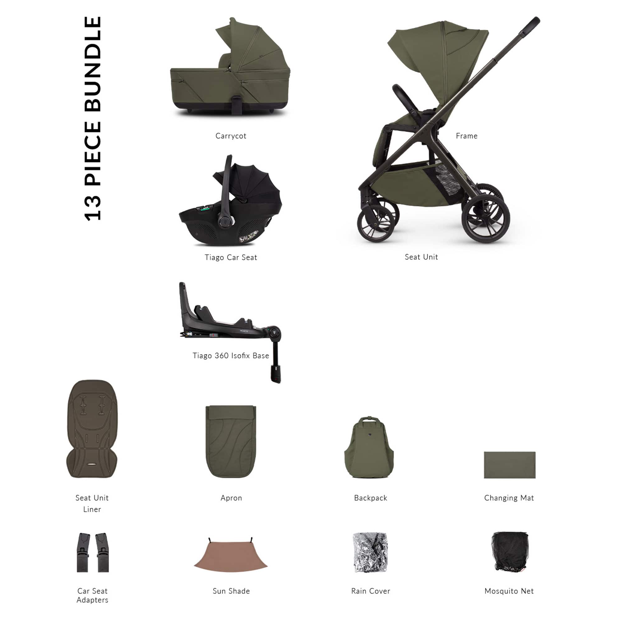 Venicci Tila Luxury Bundle in Olive Travel Systems 2001320413 5905261337580