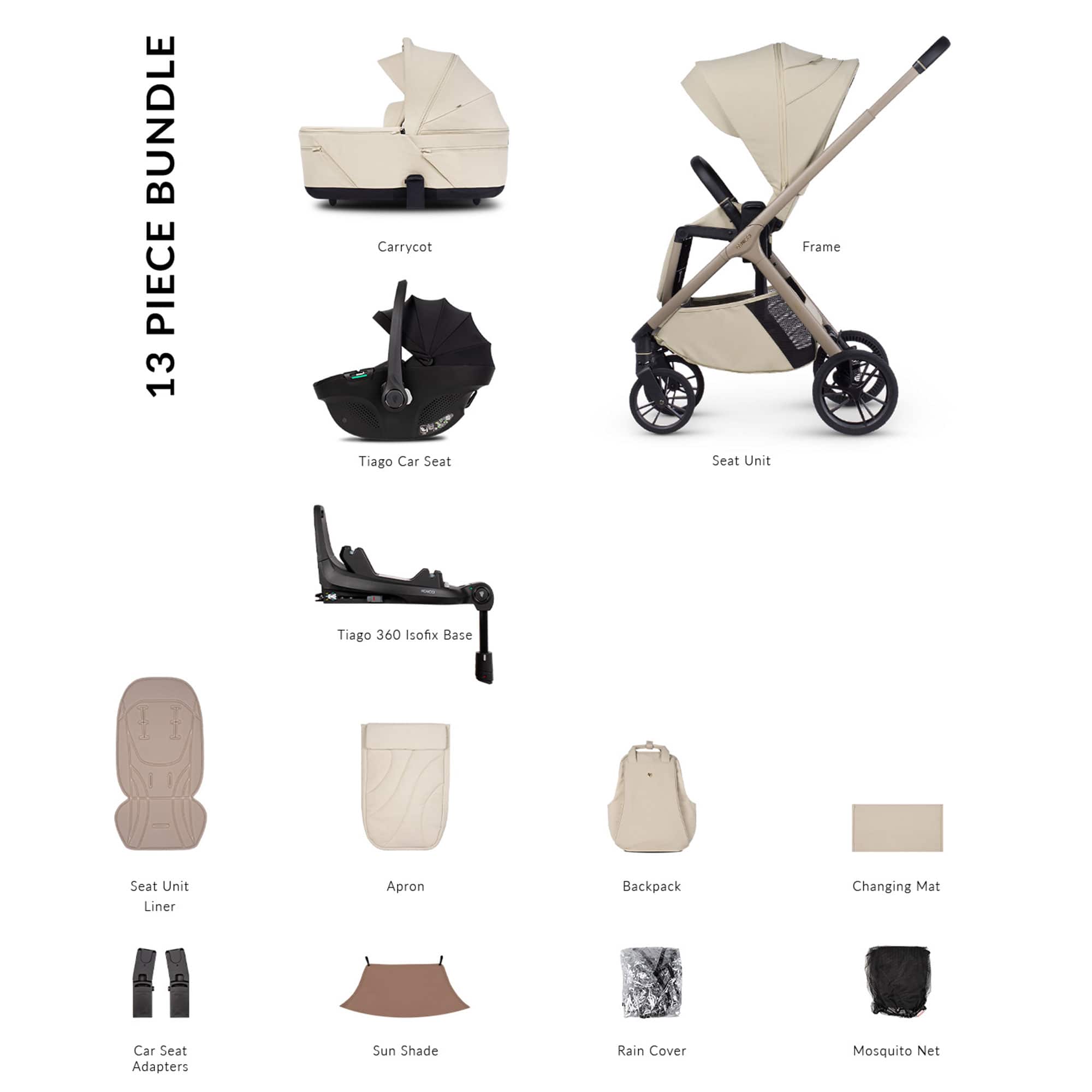 Venicci Tila Luxury Bundle in Sabbia Travel Systems 2001310411 5905261337559