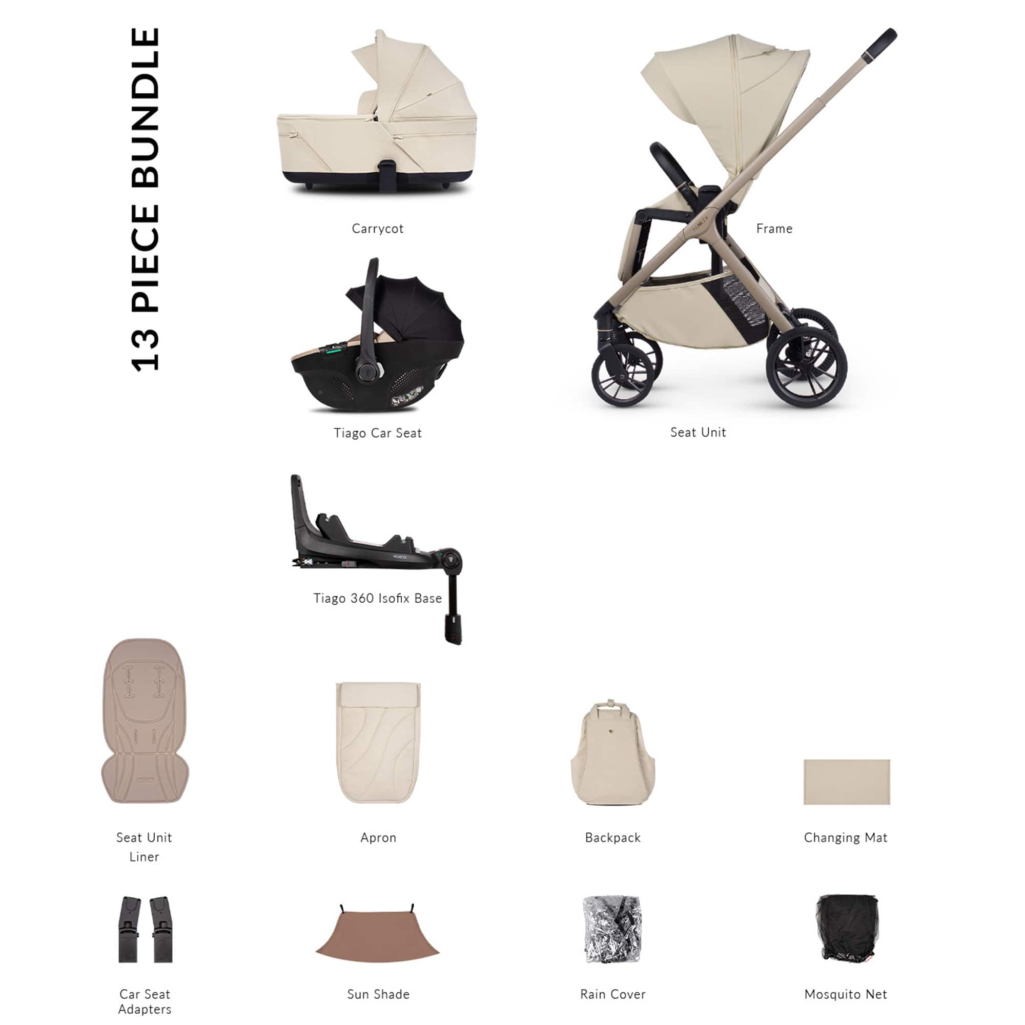 Venicci Tila Luxury Bundle in Sabbia Travel Systems 2001320411 5905261337603