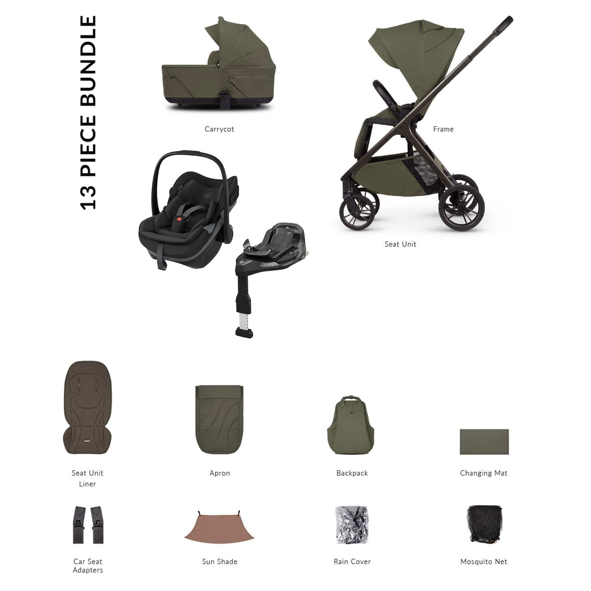 Venicci Tila Maxi-Cosi Luxury Bundle in Olive Travel Systems 22779-OLV-2 5905261337283