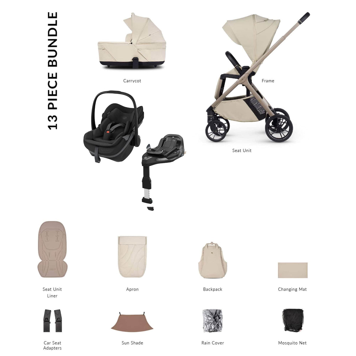 Venicci Tila Maxi-Cosi Luxury Bundle in Sabbia Travel Systems 22779-SAB-2 5905261337269