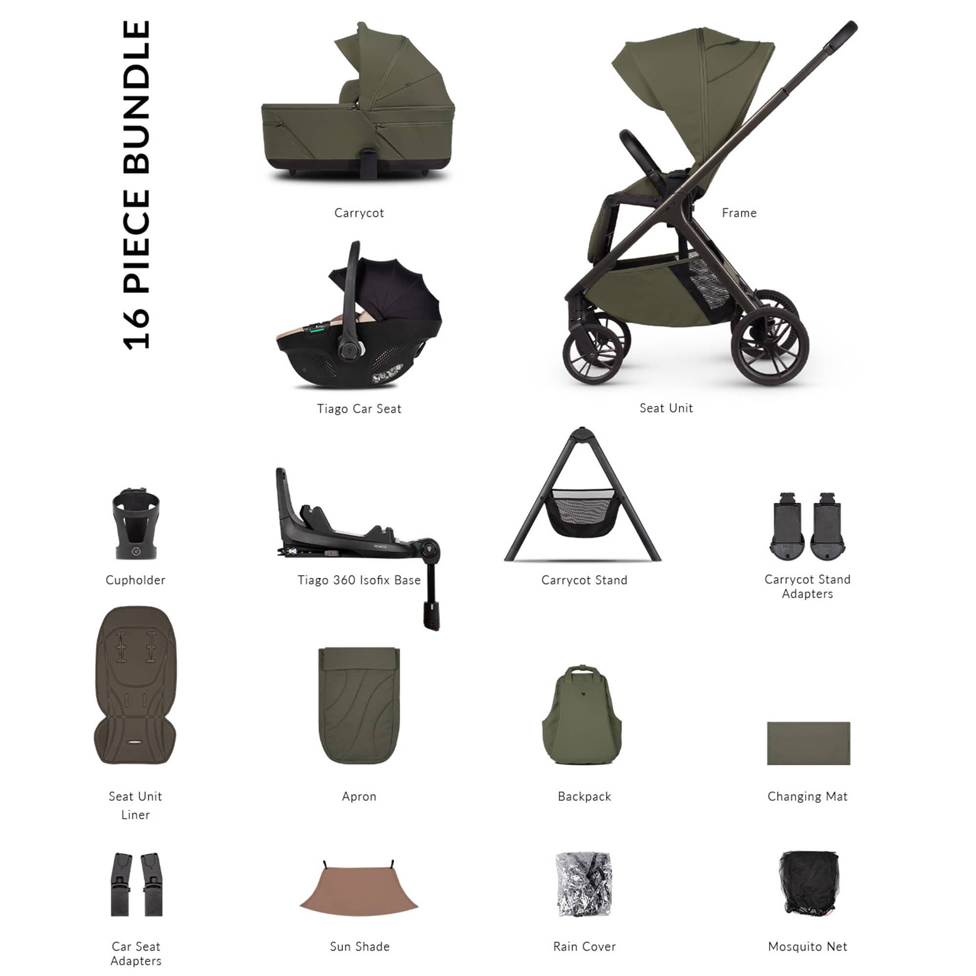 Venicci Tila Ultimate Bundle in Olive Travel Systems 2001320513 5905261337665