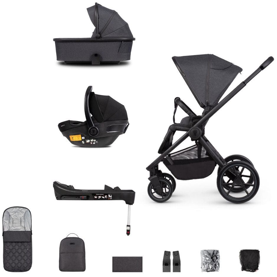 Venicci Tinum Edge 3 in 1 Travel System Plus Base in Charcoal Travel Systems 2000210405