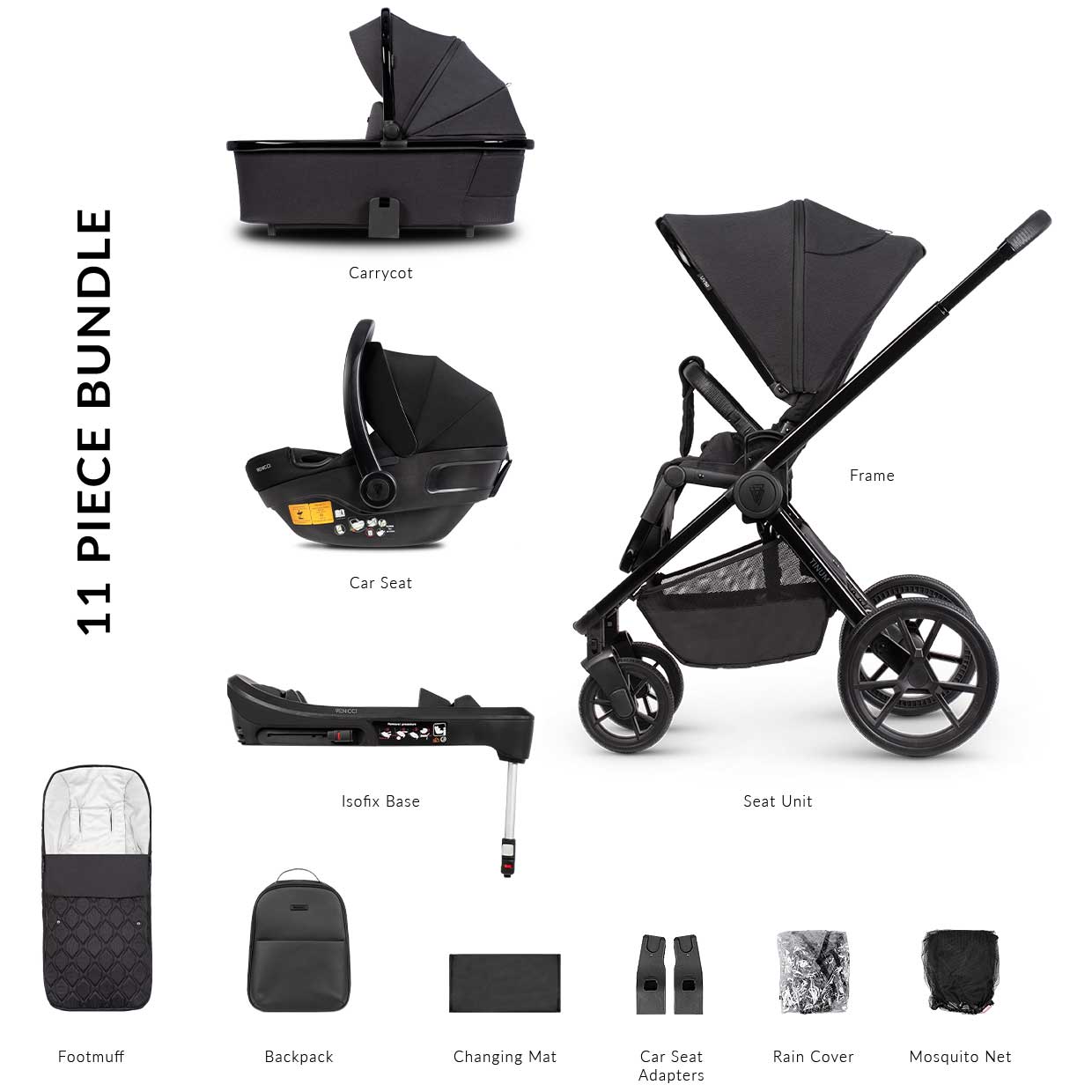 Venicci Tinum Edge Special Edition 3 in 1 Travel System in Raven Travel Systems 2000510401 5905261332271