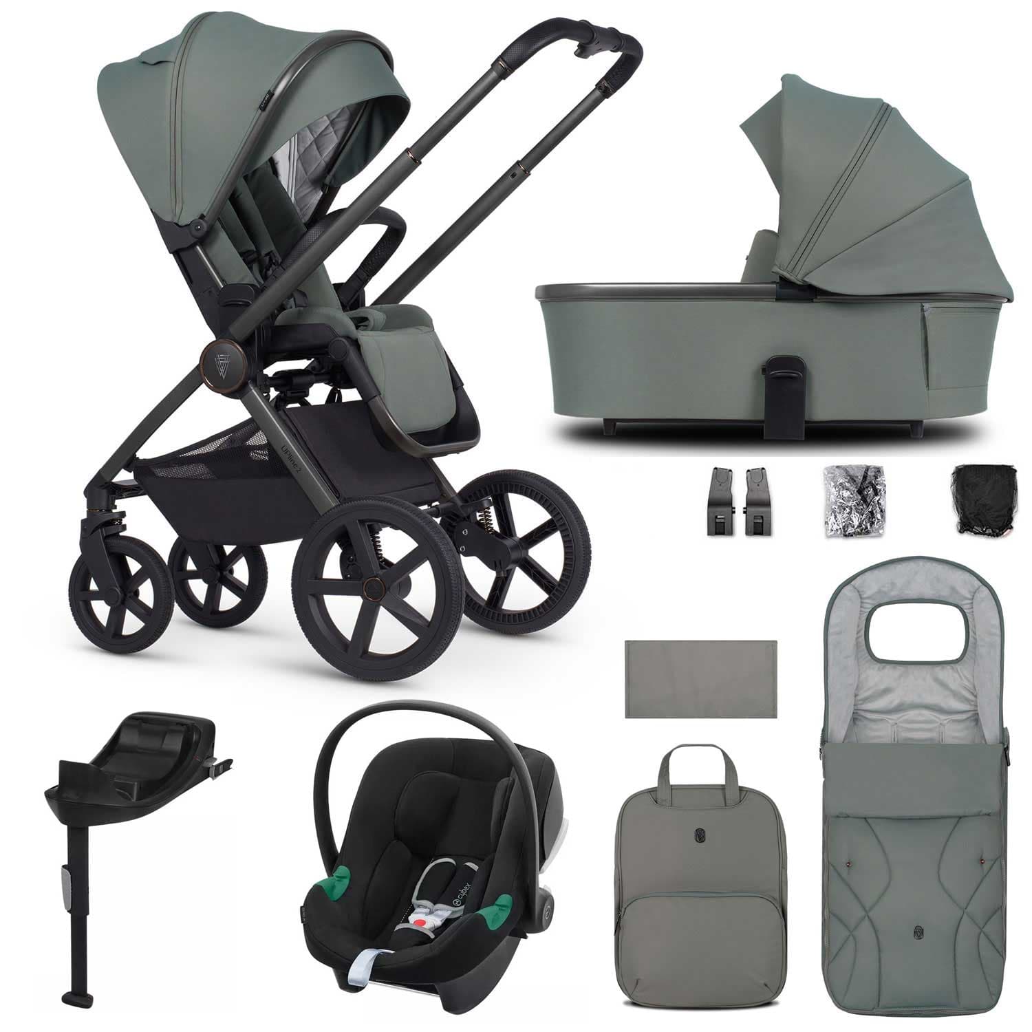 Venicci Tinum Upline 2 3in1 Cybex Travel System in Aloe Travel Systems