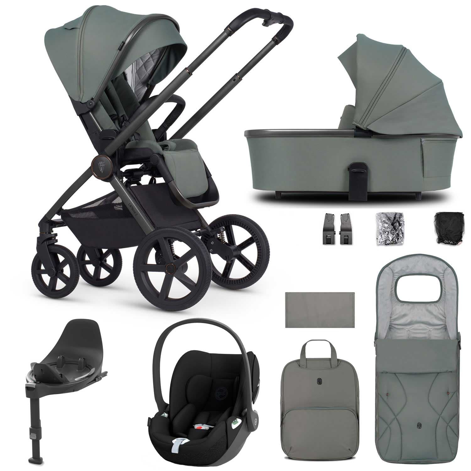 Venicci Tinum Upline 2 3in1 Cybex Travel System in Aloe Travel Systems 19106-UPL-CLT-ALO 5905261334213