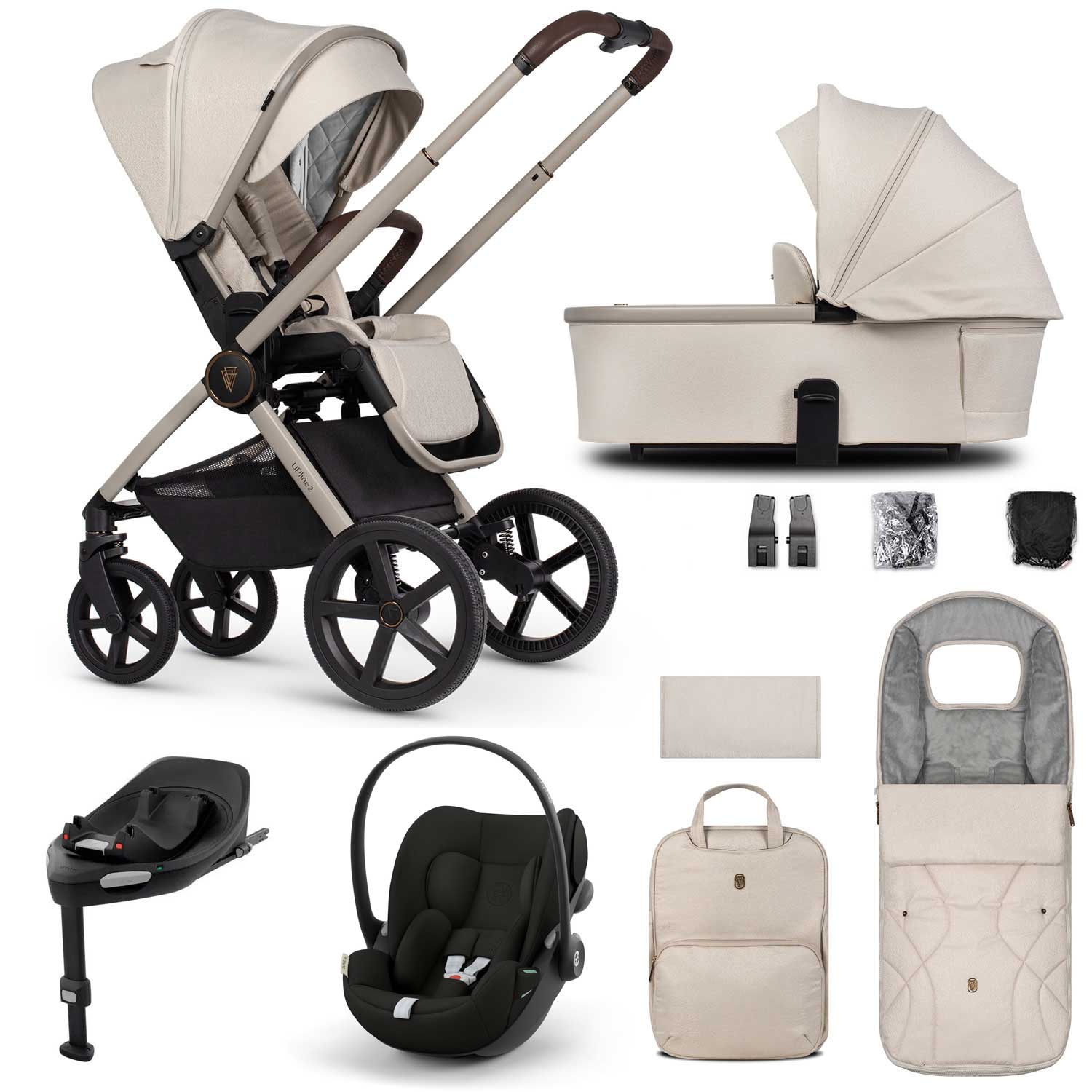 Venicci Tinum Upline 2 3in1 Cybex Travel System in Stone Beige Travel Systems 19102-UPL-CLG-STO 5905261334206