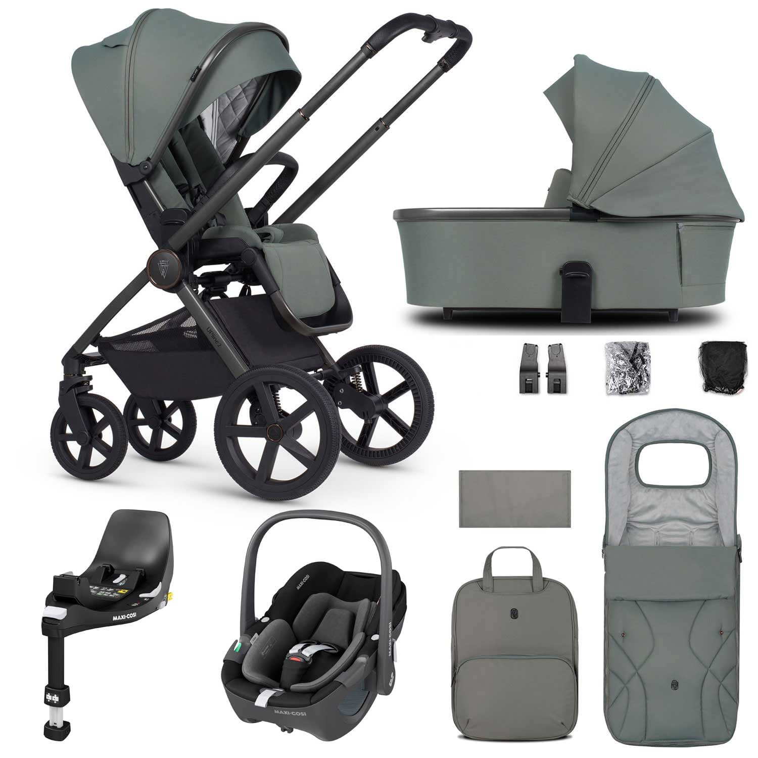 Venicci Tinum Upline 2 3in1 Maxi-Cosi Travel System in Aloe Travel Systems 19085-UPL-PEB-ALO 5905261334213