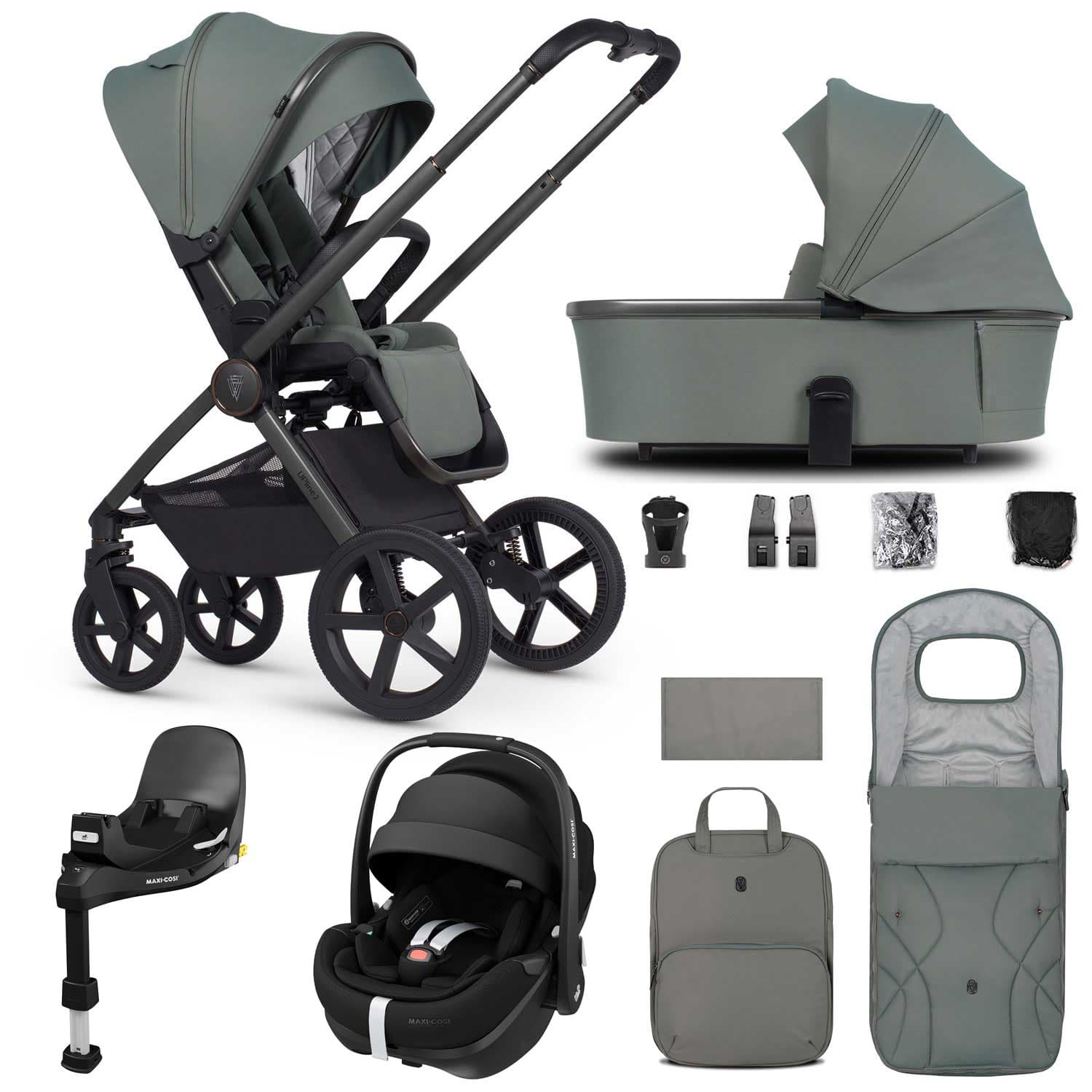 Venicci Tinum Upline 2 3in1 Maxi-Cosi Travel System in Aloe Travel Systems 19090-UPL-PV2-ALO 5905261334213