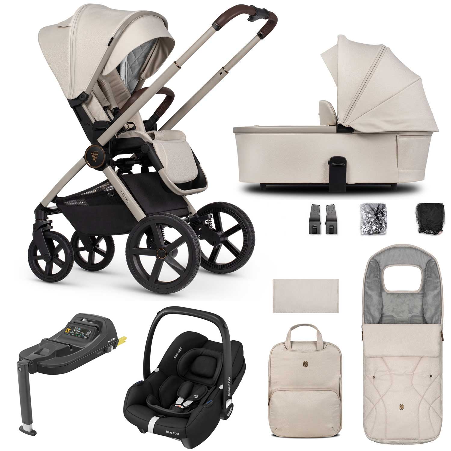 Venicci Tinum Upline 2 3in1 Maxi-Cosi Travel System in Stone Beige Travel Systems 19081-UPL-CAB-STO 5905261334206