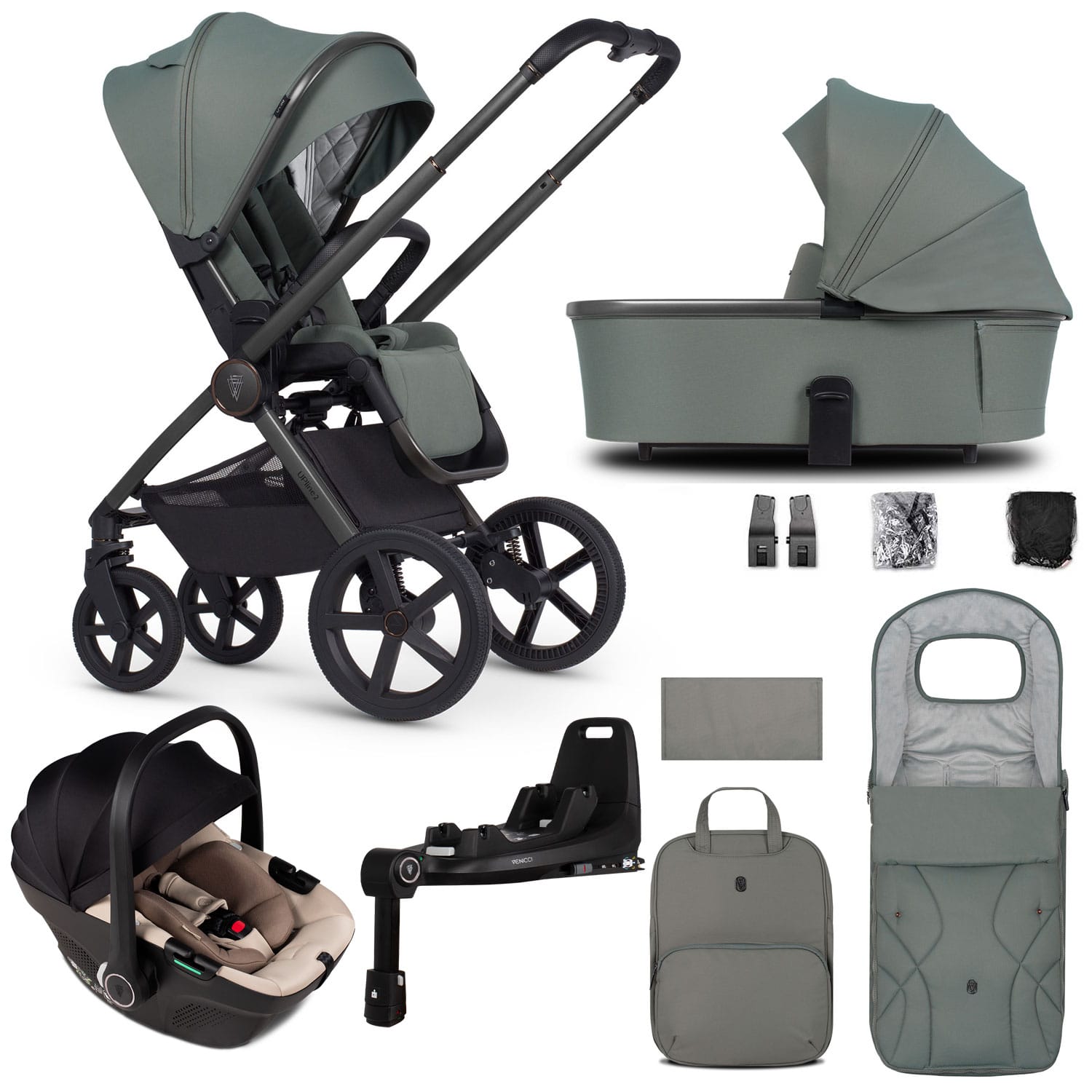 Venicci Tinum Upline 2 3in1 Travel System in Aloe Travel Systems 2001120413 5905261334534