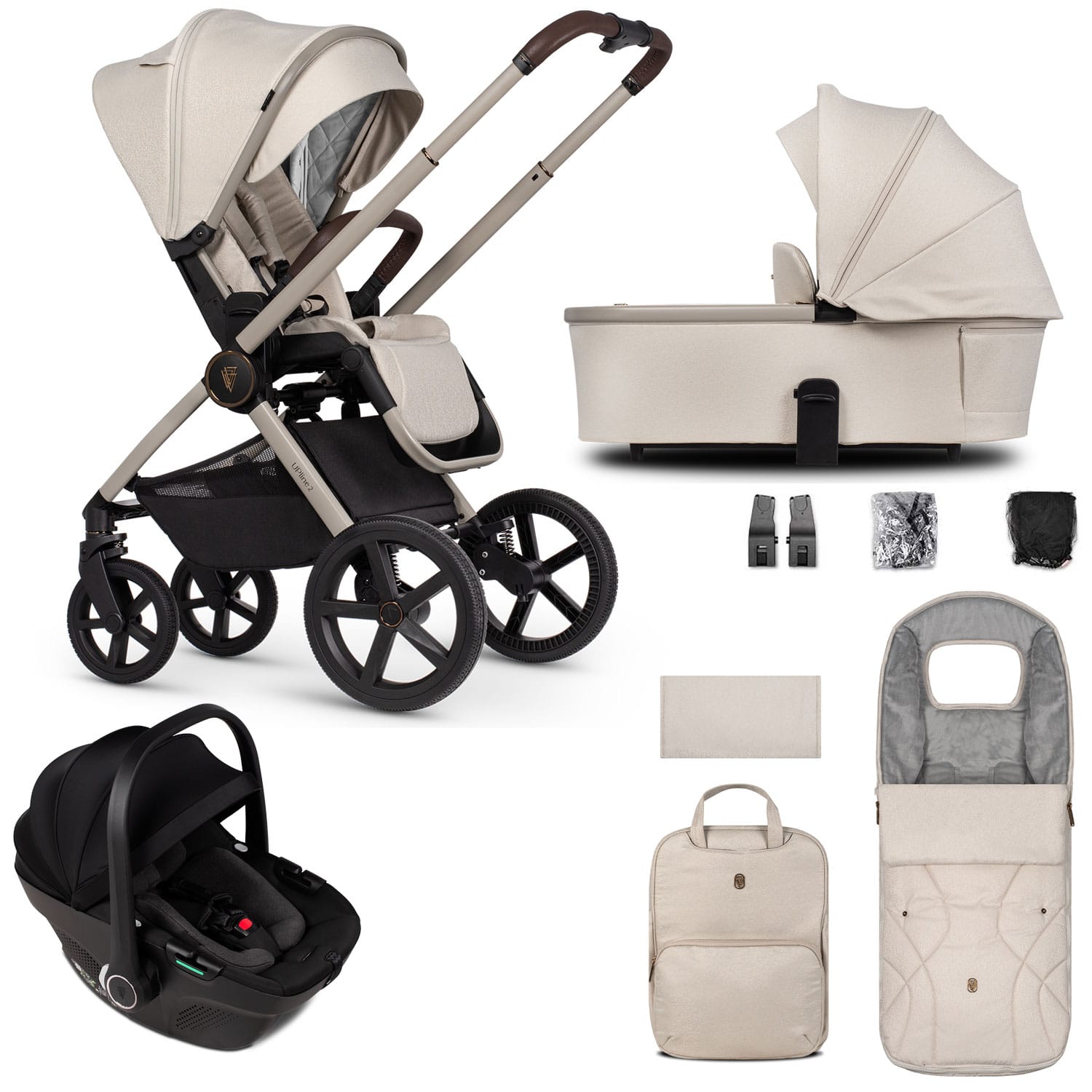 Venicci Tinum Upline 2 3in1 Travel System in Stone Beige Travel Systems 2001110311 5905261334152