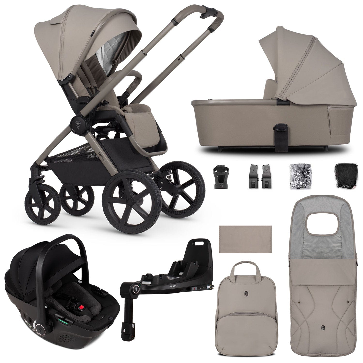 Venicci Tinum Upline 2 3in1 Travel System in Taupe Travel Systems 2001110415 5905261334121