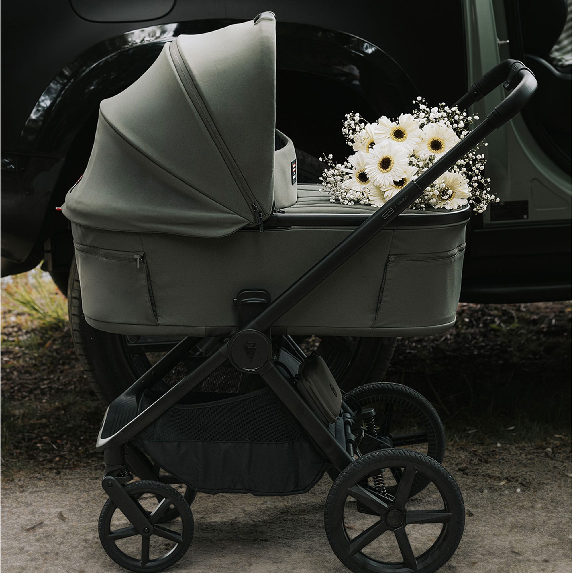 Venicci Tinum Upline 3 Hunter Ultimate Bundle in Dark Olive Travel Systems