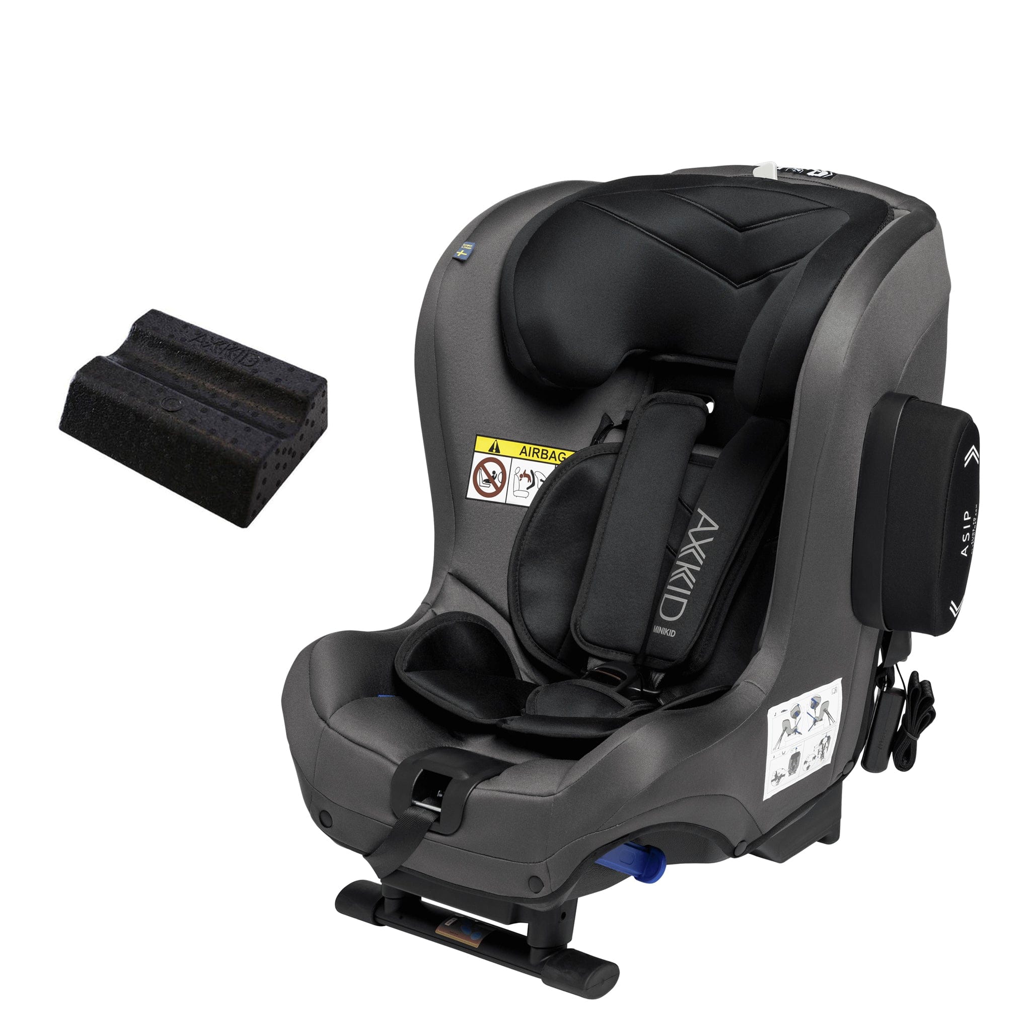 Axkid Minikid 2 - Granite With Free Wedge Extended Rear Facing Car Seats 10523-GRA 7350057585887