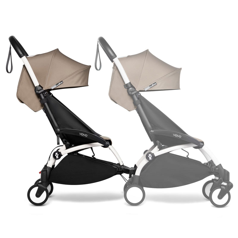 BABYZEN YOYO Connect & 6m+ Colour Pack Bundle White/Taupe Chassis & Carrycots 9333-TAU 3701244001828