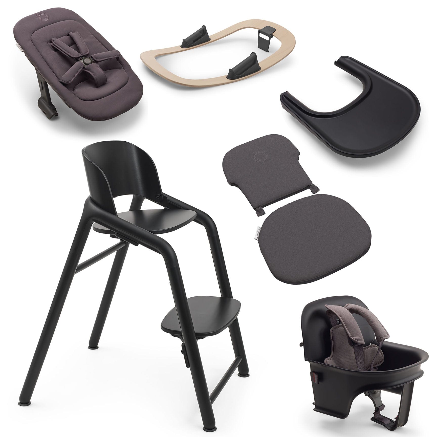 Bugaboo Giraffe Highchair Complete Newborn Bundle in Black Baby Highchairs 12272-BLK