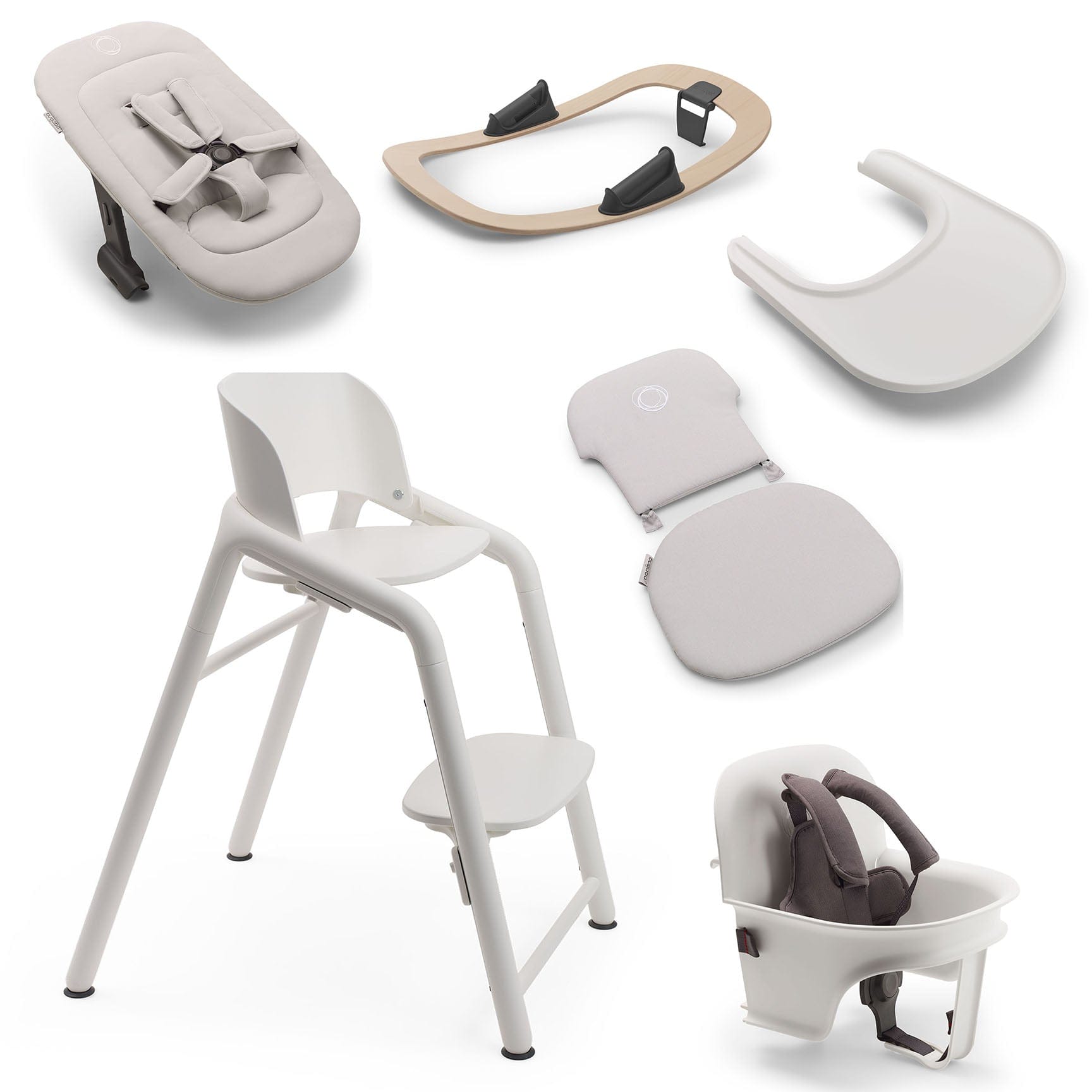 Bugaboo Giraffe Highchair Complete Newborn Bundle in White Baby Highchairs 12271-WHT