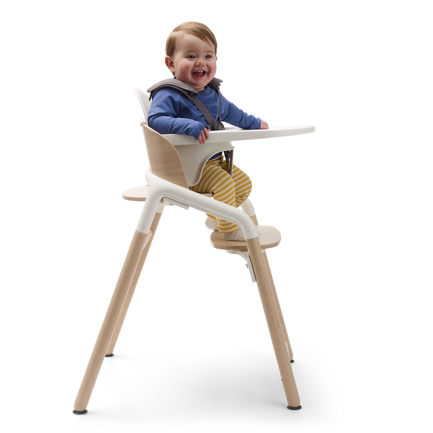 Bugaboo Giraffe Highchair Complete Newborn Bundle in Wood White Baby Highchairs 12269-WOO-WHT