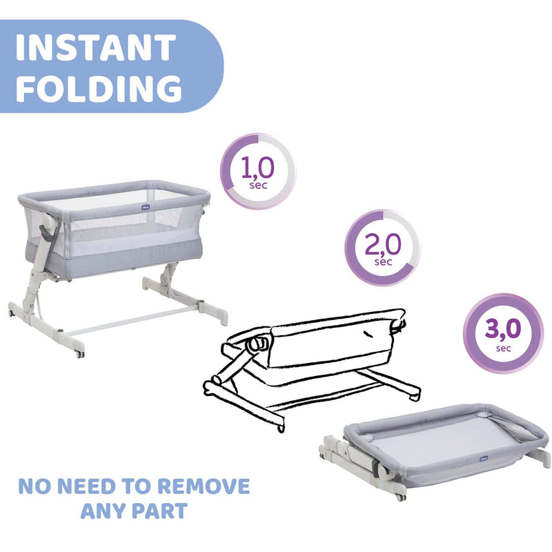 Chicco Next2Me Pop Up Bundle in Grey Mist Cribs 12091-GRY-MIS 8058664160730
