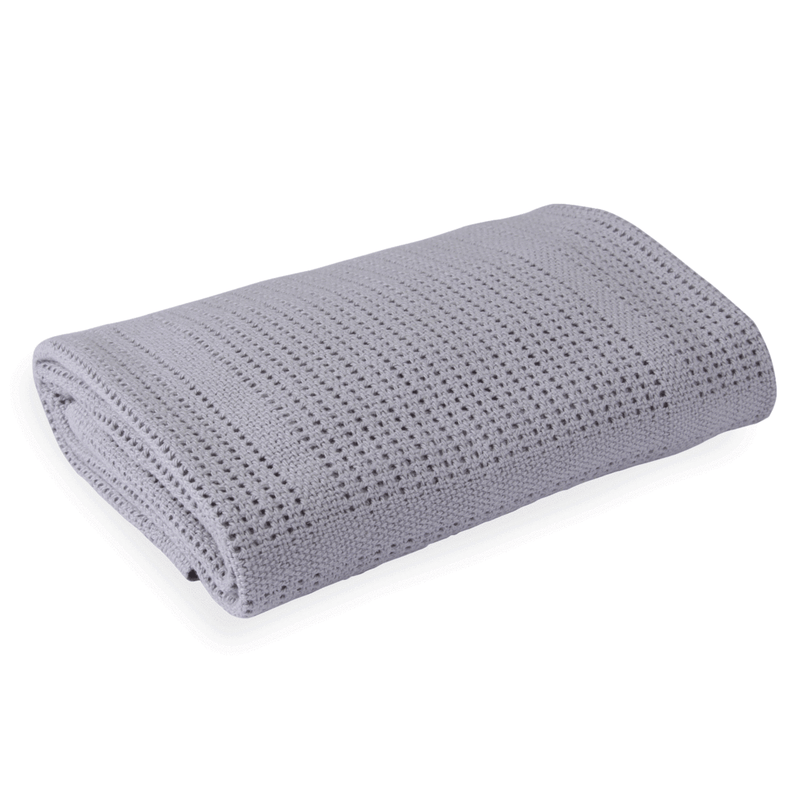 Clair de Lune Cellular Cot Blanket Grey Cot & Cot Bed Blankets CL4984GY 5033775328104