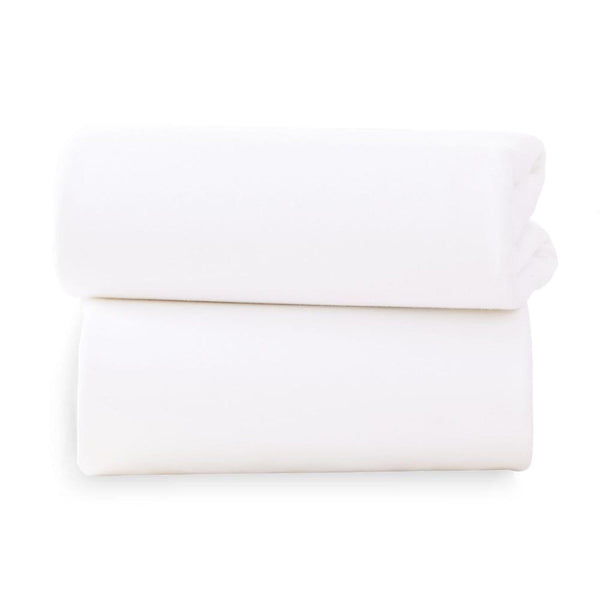 Clair De Lune 2 Pack Universal Bedside Crib Fitted Sheets White Cot & Cot Bed Sheets CL5957WE 5033775000963