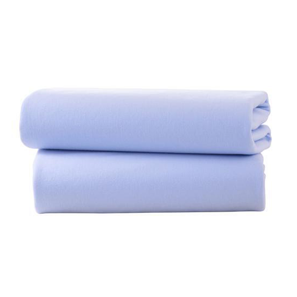 Clair De Lune Cotbed Fitted Sheet 2 Pack Blue Cot & Cot Bed Sheets CL3029B 5033775088602