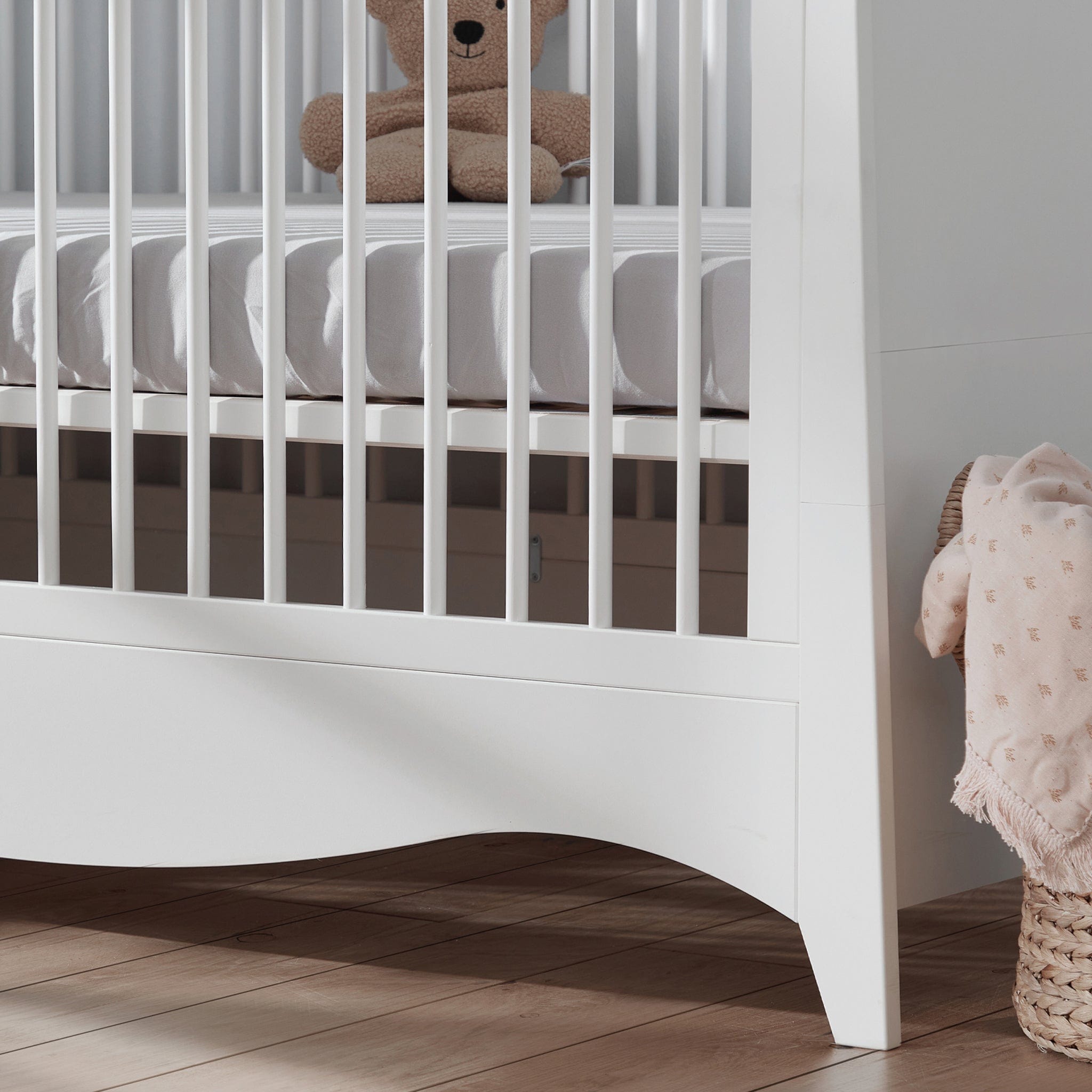 CuddleCo Clara Cot Bed in White & Ash Cot Beds