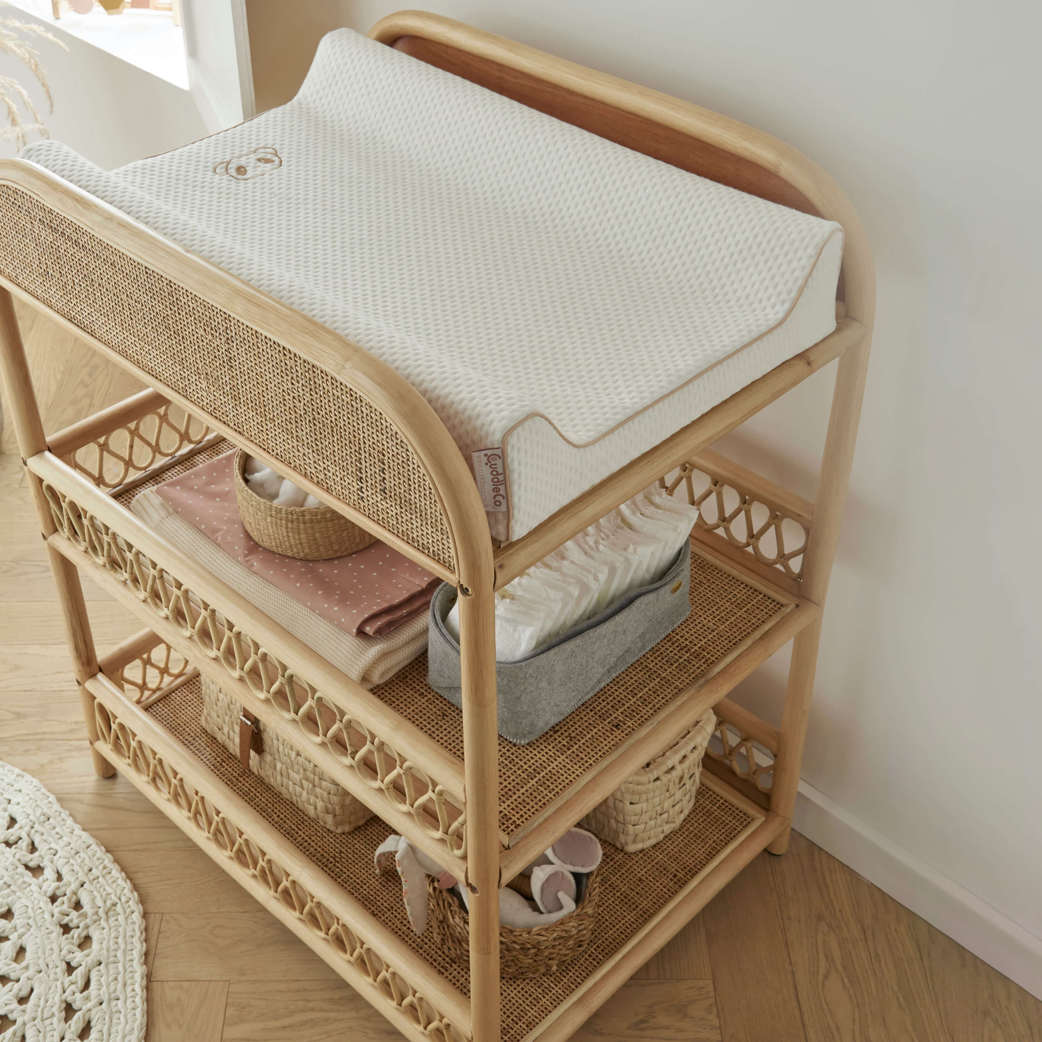 CuddleCo Aria Crib and Changer Room Set in Rattan Nursery Room Sets FRN/CUD/151144 5060971151144