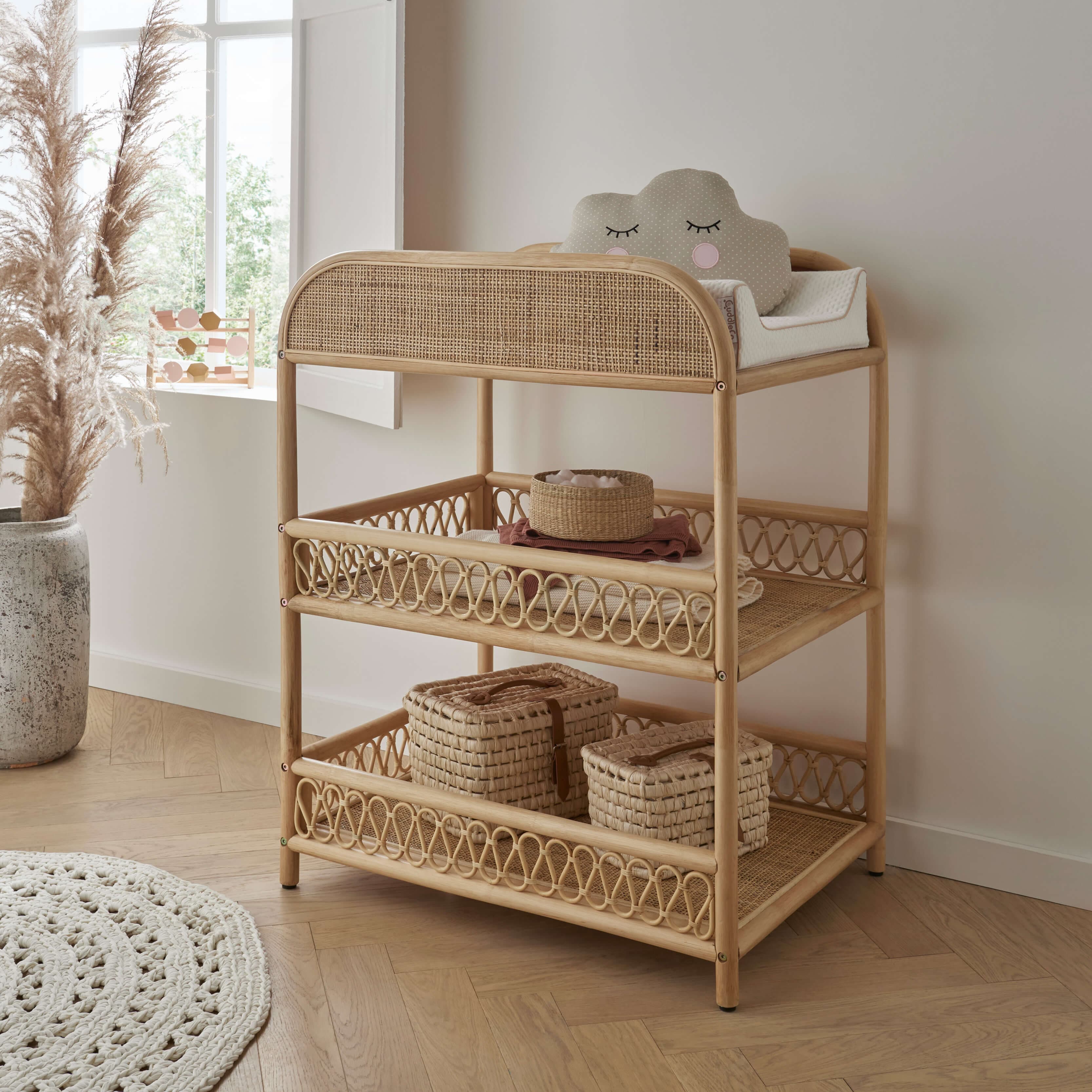 CuddleCo Aria Crib and Changer Room Set in Rattan Nursery Room Sets FRN/CUD/151144 5060971151144