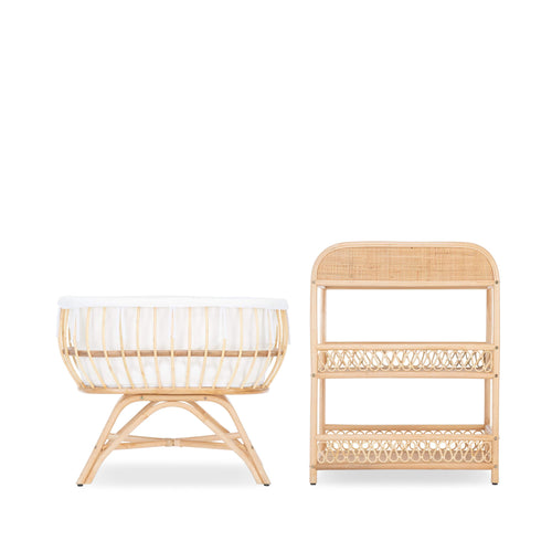 CuddleCo Aria Crib and Changer Room Set in Rattan Nursery Room Sets FRN/CUD/151144 5060971151144