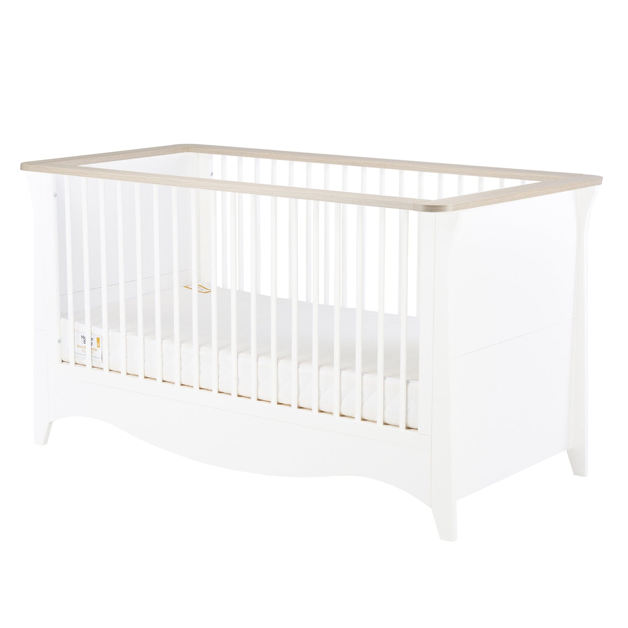 CuddleCo Clara 2 Piece Cot Bed Set in White & Ash Nursery Room Sets