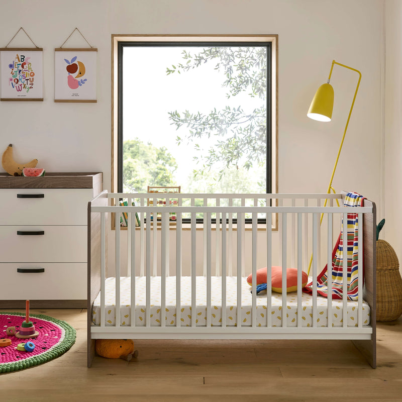CuddleCo Enzo 2 Piece Set in Truffle Oak/White Nursery Room Sets