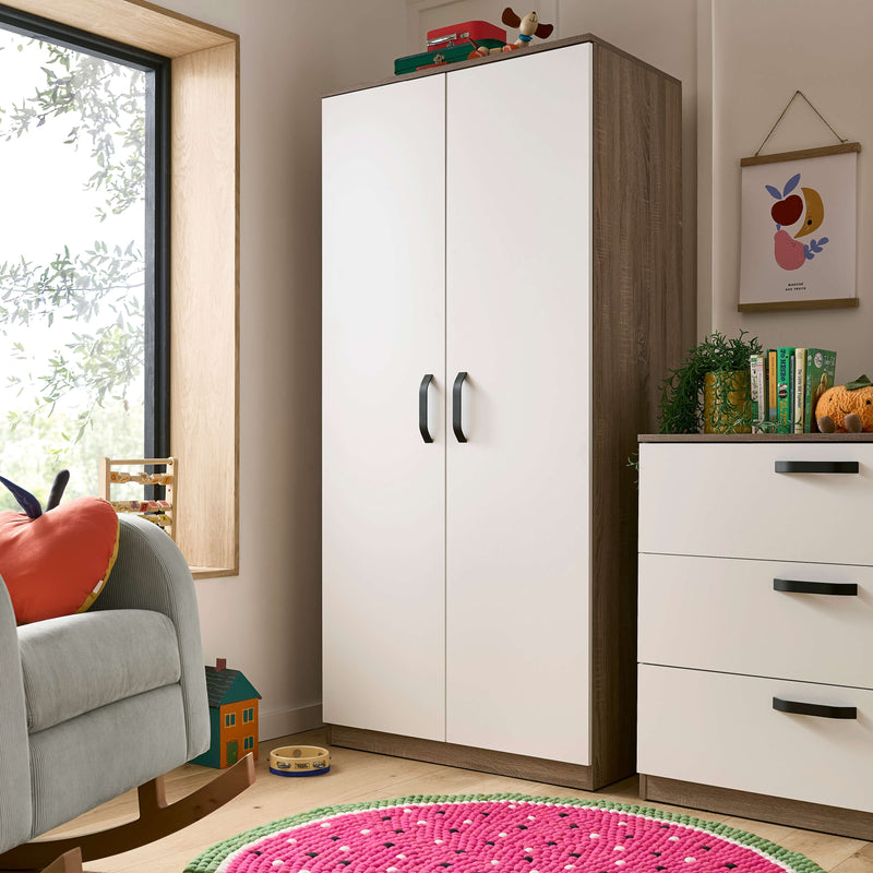 CuddleCo Enzo 3 Piece Set in Truffle Oak/White Nursery Room Sets