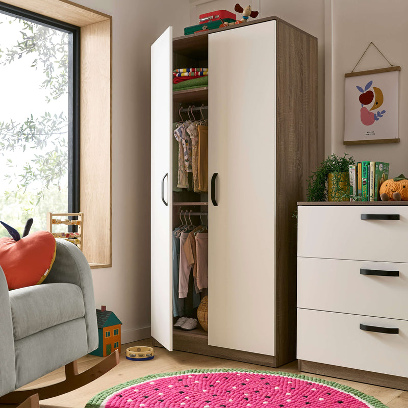 CuddleCo Enzo 3 Piece Set in Truffle Oak/White Nursery Room Sets