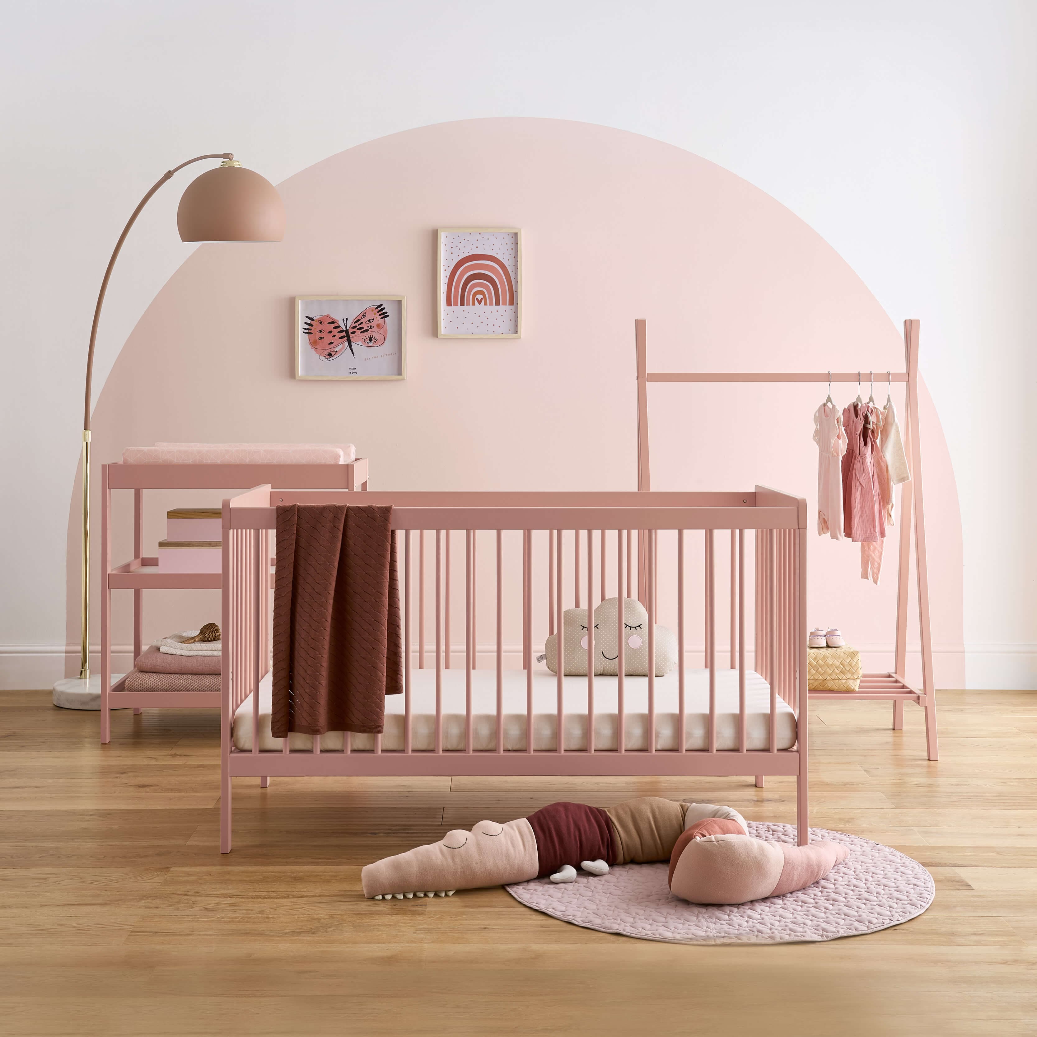 CuddleCo Nola 3 Piece Room Set in Soft Blush Nursery Room Sets