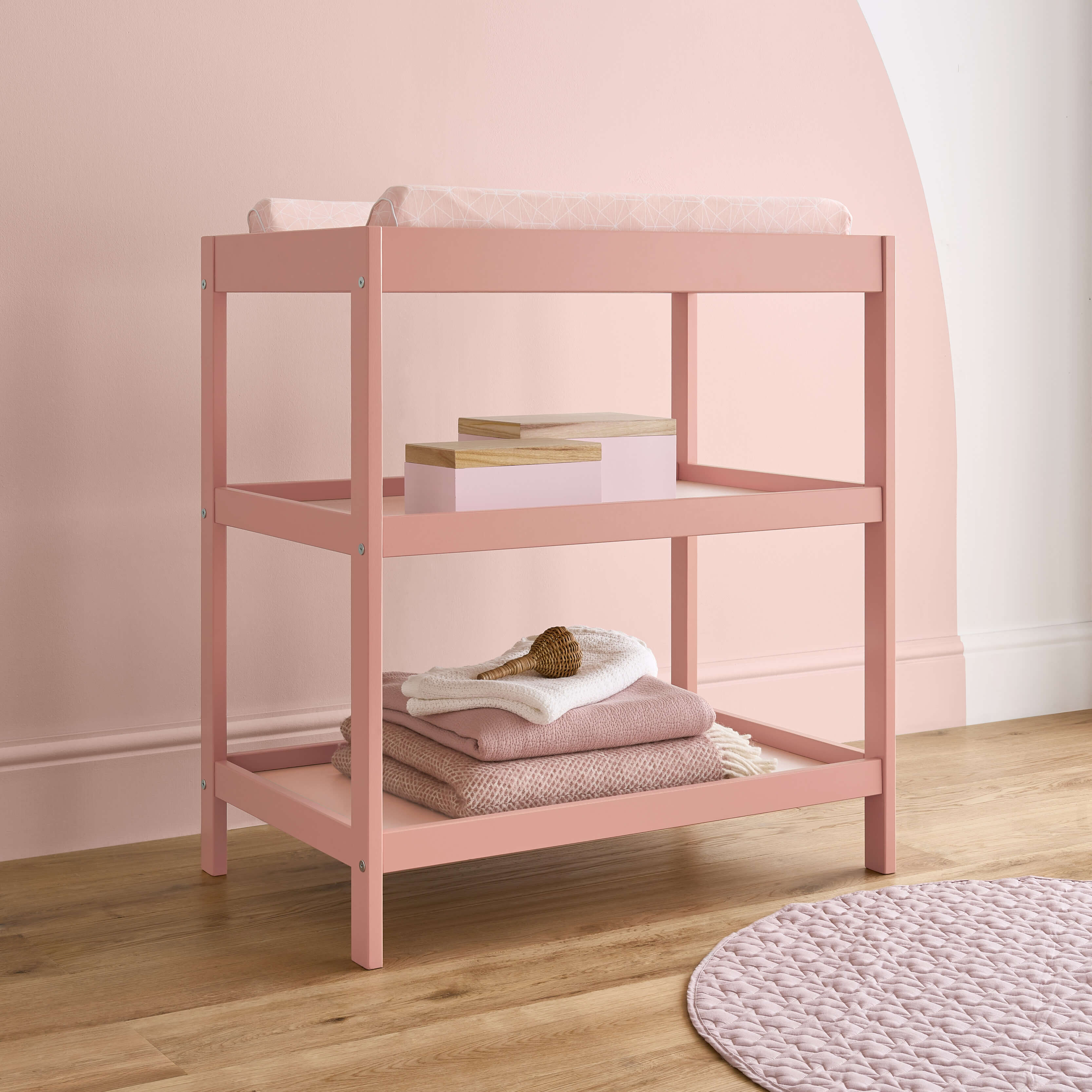 CuddleCo Nola 3 Piece Room Set in Soft Blush Nursery Room Sets