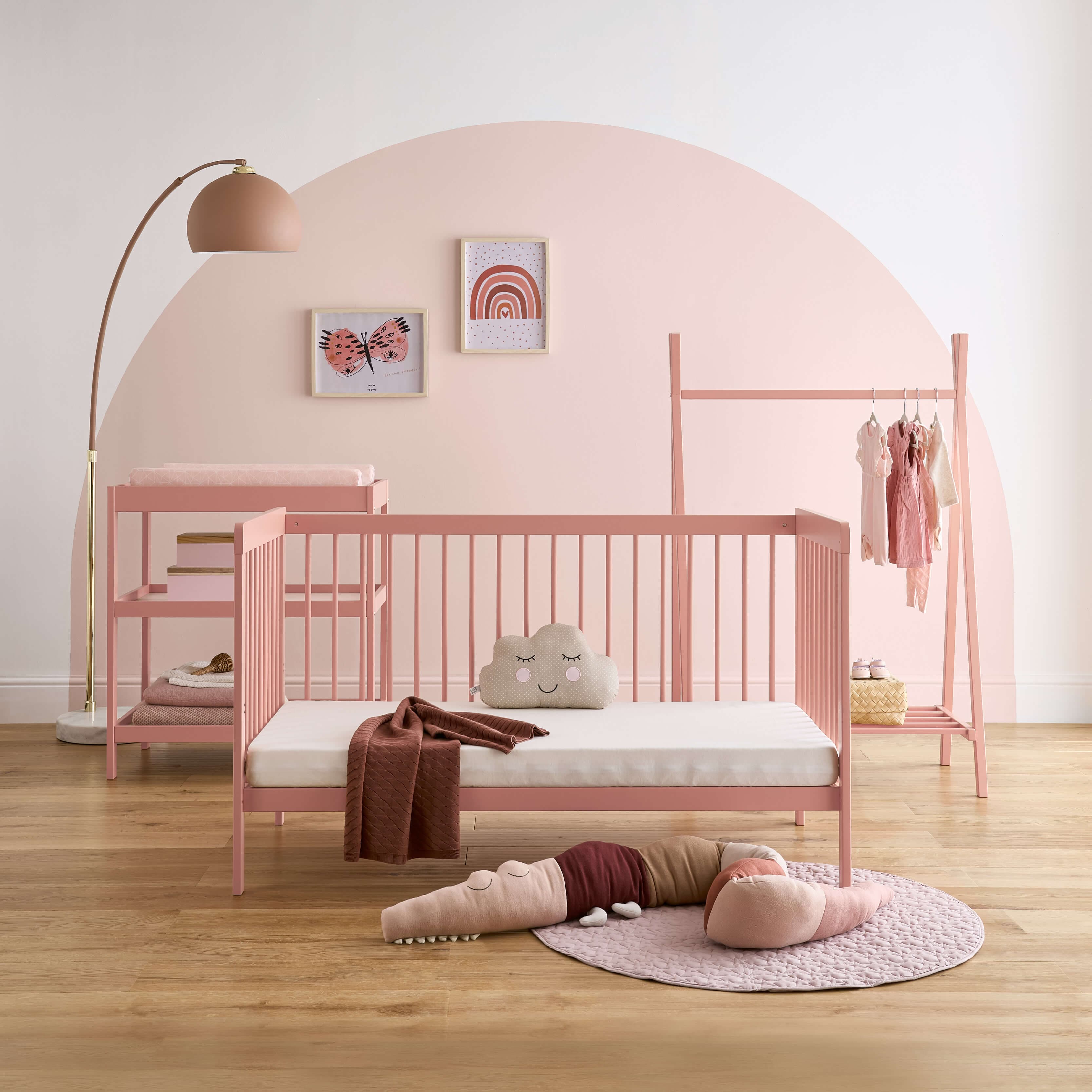 CuddleCo Nola 3 Piece Room Set in Soft Blush Nursery Room Sets