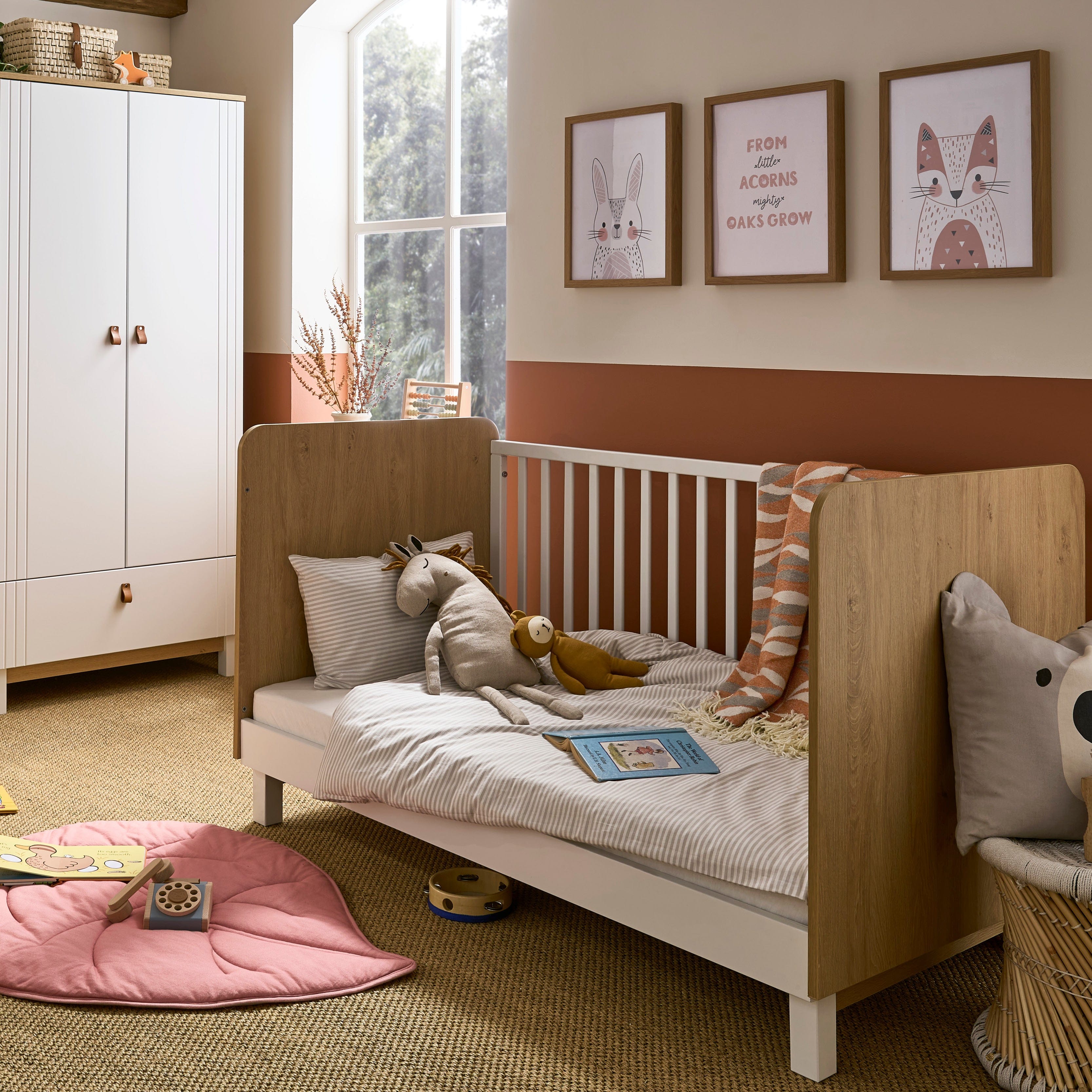 CuddleCo Rafi 2 Piece Room Set in Oak & White Nursery Room Sets