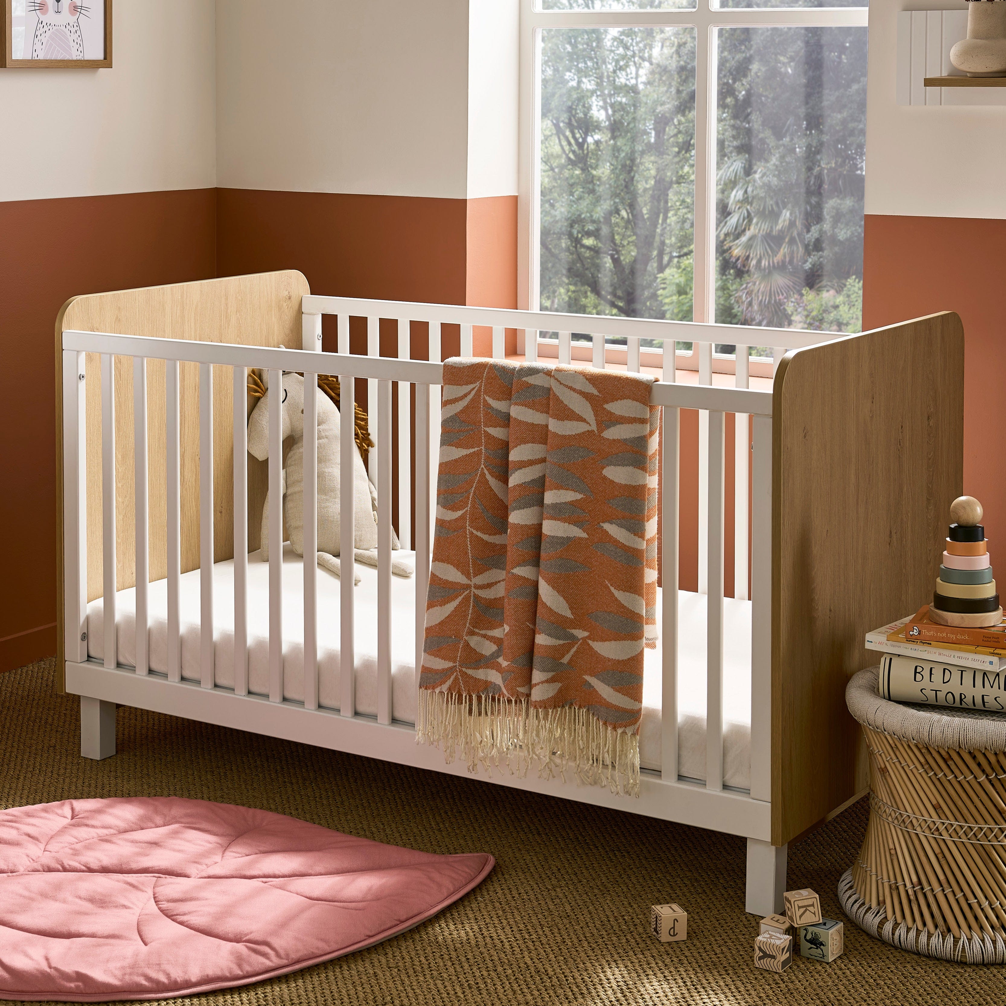 CuddleCo Rafi 2 Piece Room Set in Oak & White Nursery Room Sets