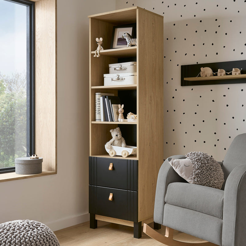 CuddleCo Rafi 5 Piece Room Set in Oak & Black Nursery Room Sets